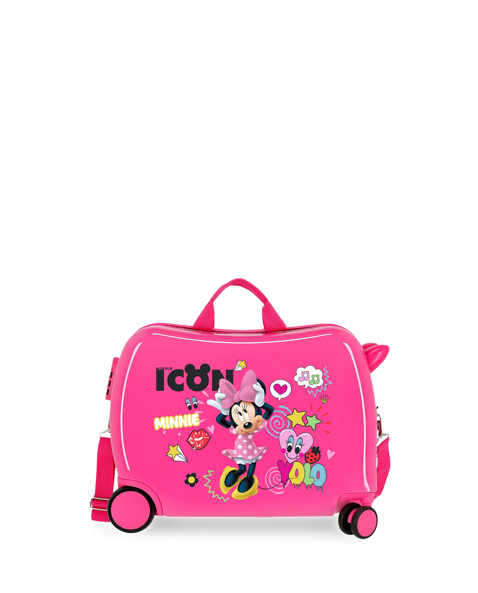 Mala Infantil Disney Enjoy Minnie Icon Fúcsia com 2 Rodas Multidirecionais e Capacidade de 34l Rosa-1