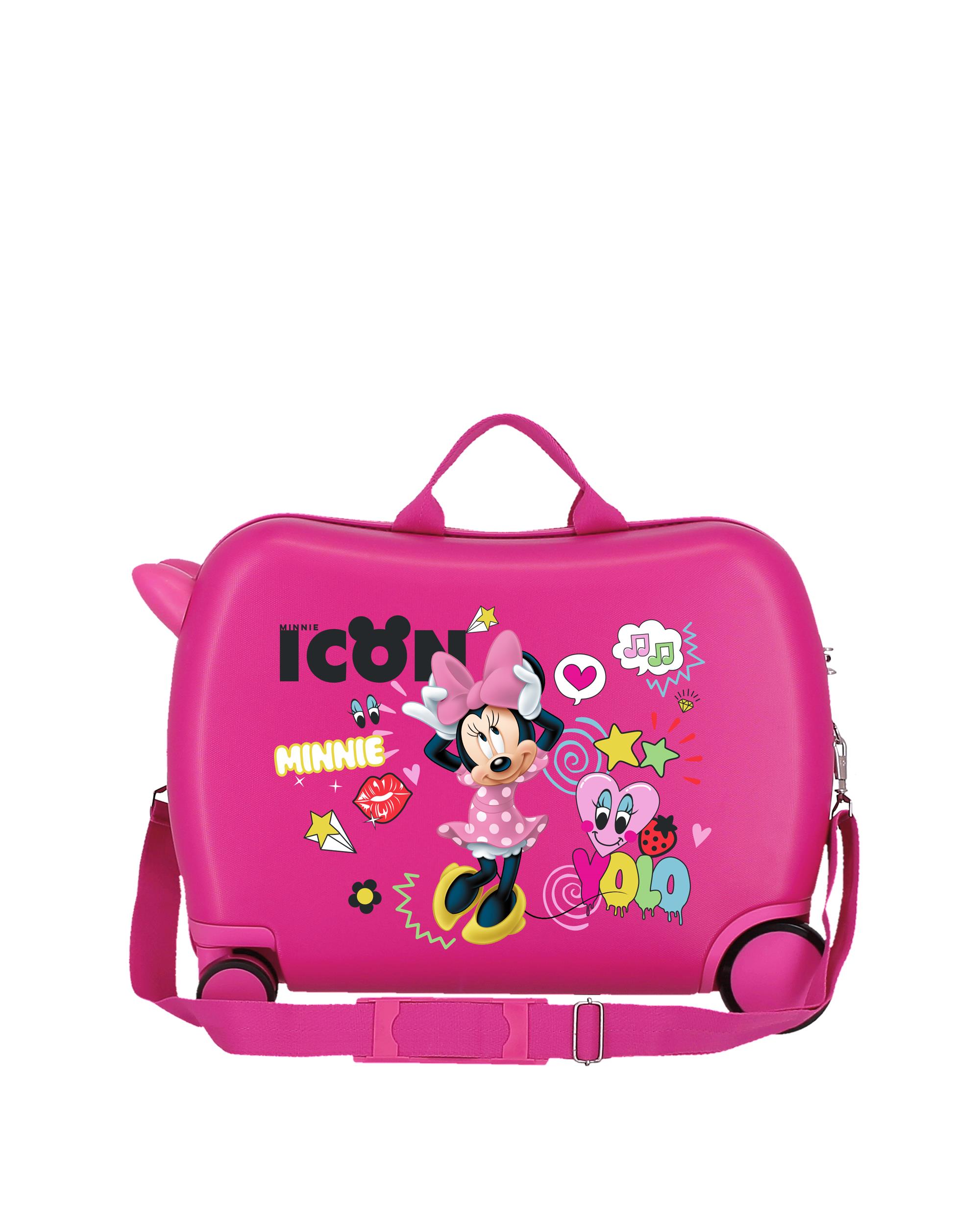 Mala Infantil Disney Enjoy Minnie Icon Fúcsia com 2 Rodas Multidirecionais e Capacidade de 34l Rosa-3