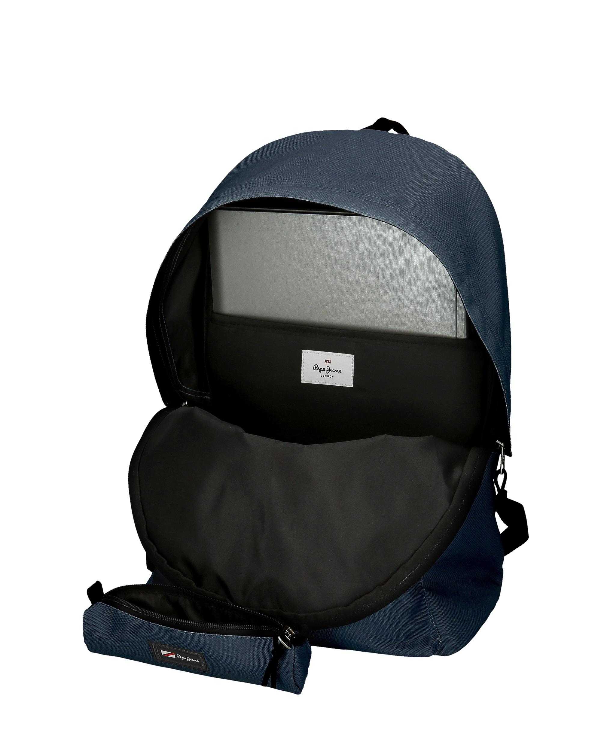 Mochila Porta Computador + Estojo Escolar Pepe Jeans Aris Azul-marinho Azul-5