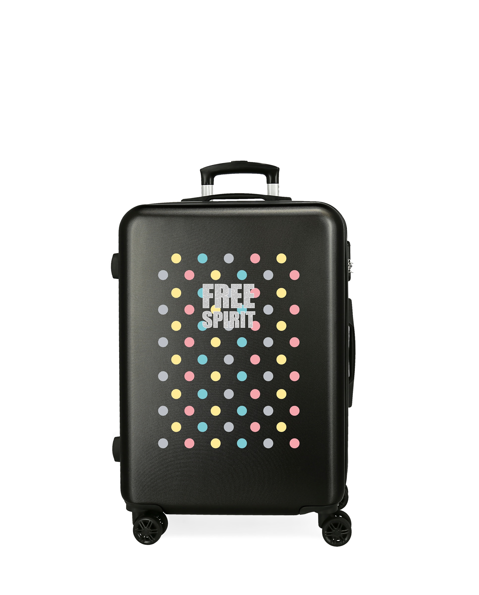 Mala Média Free Dots Rígida com Capacidade de 70l Preto-1