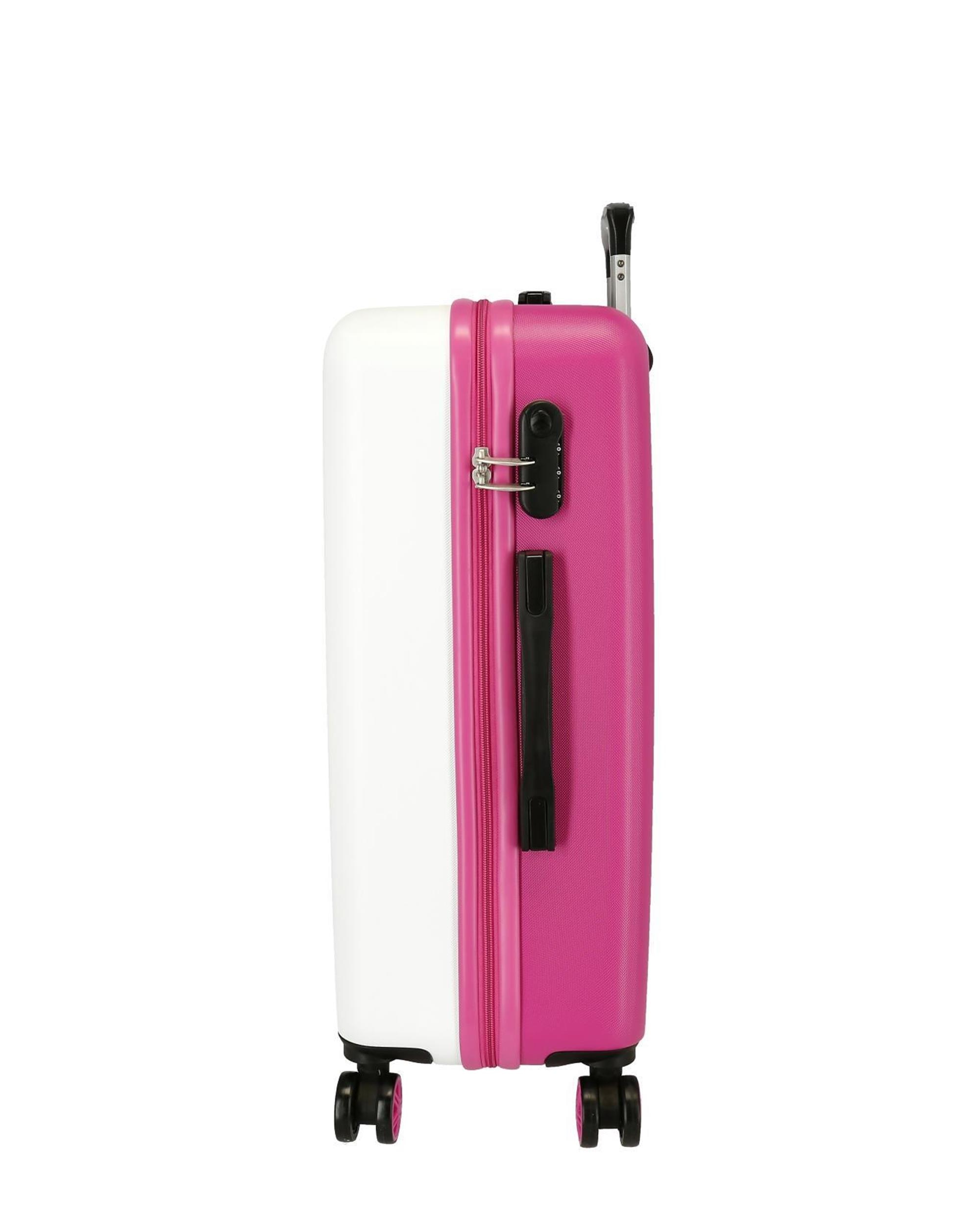 Conjunto de Malas (cabine e Média) Movom Be Happy Rígidas com Capacidade de 104l Branco-2