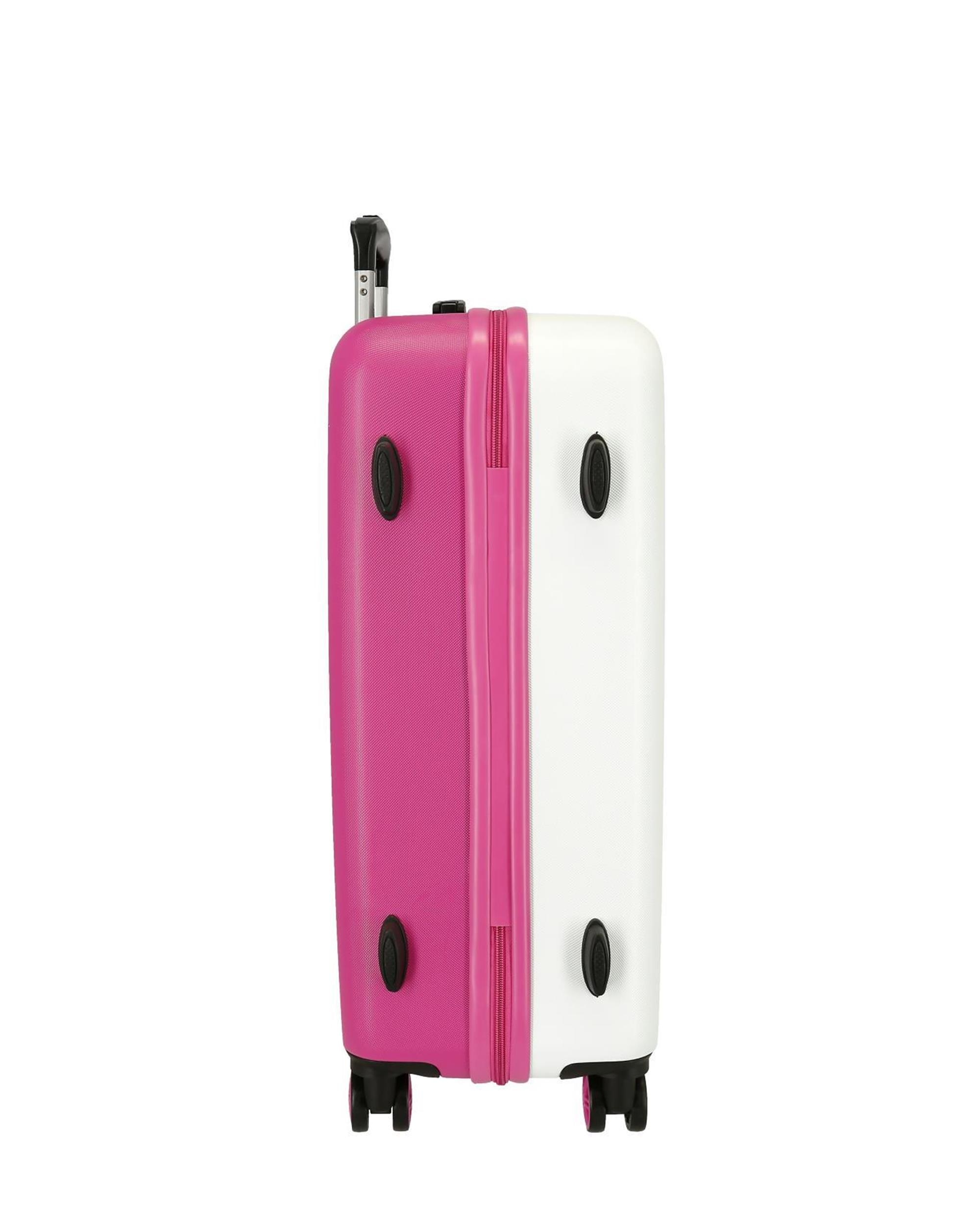Conjunto de Malas (cabine e Média) Movom Be Happy Rígidas com Capacidade de 104l Branco-4
