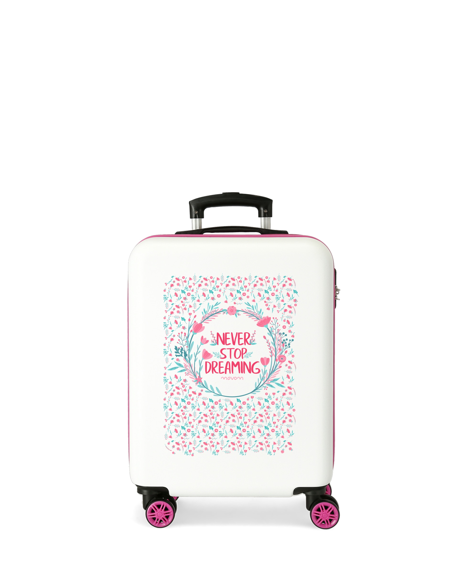 Mala de Cabine Never Stop Rígida com Capacidade de 34l Rosa-1