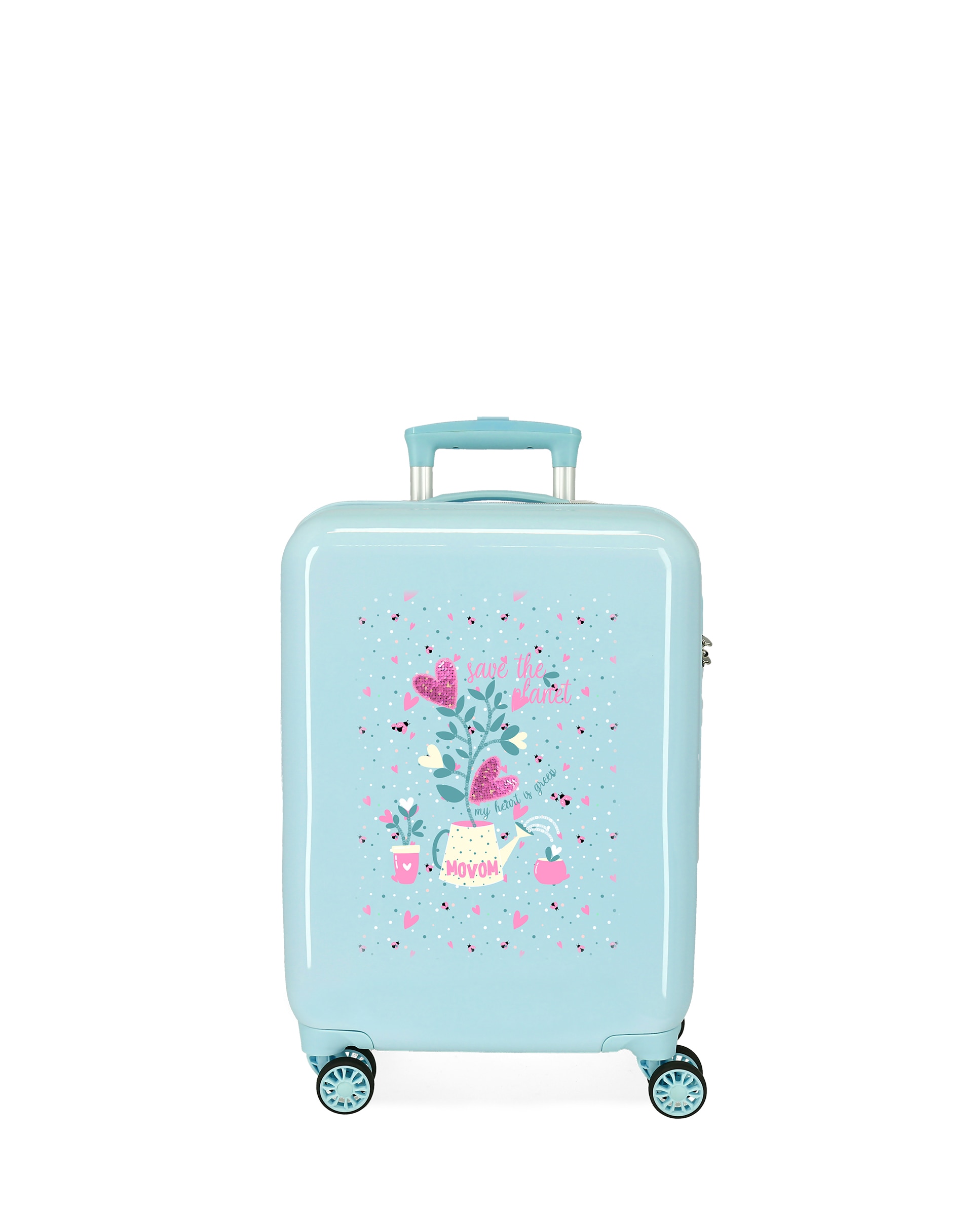 Mala de Cabine Movom Flower Pot Rígida com Capacidade de 34l Celeste-1