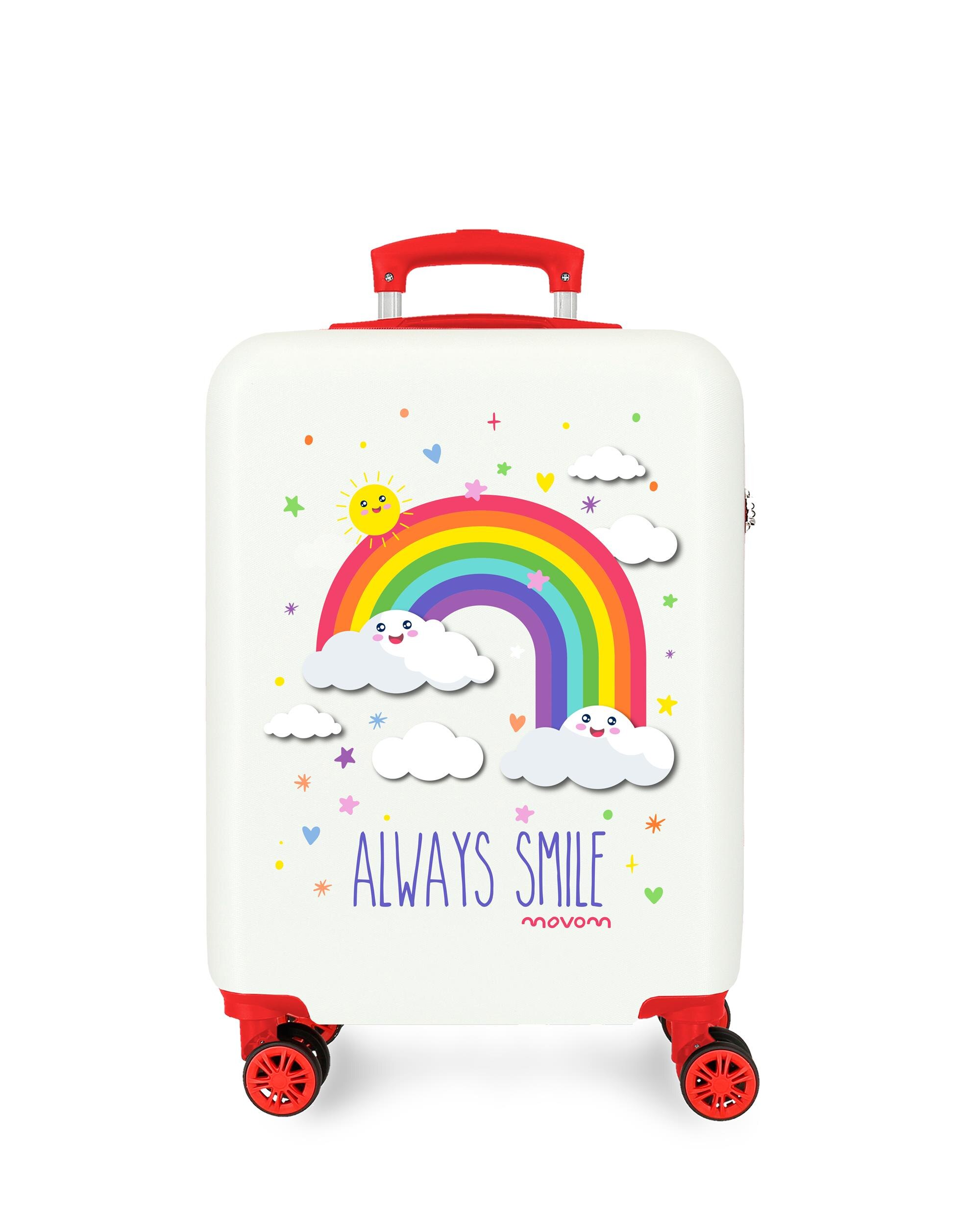 Imagem 0 de Mala de Cabine Movom Arcoiris Always Smile Rígida 55cm Fúcsia Rígida com Capacidade de 35l