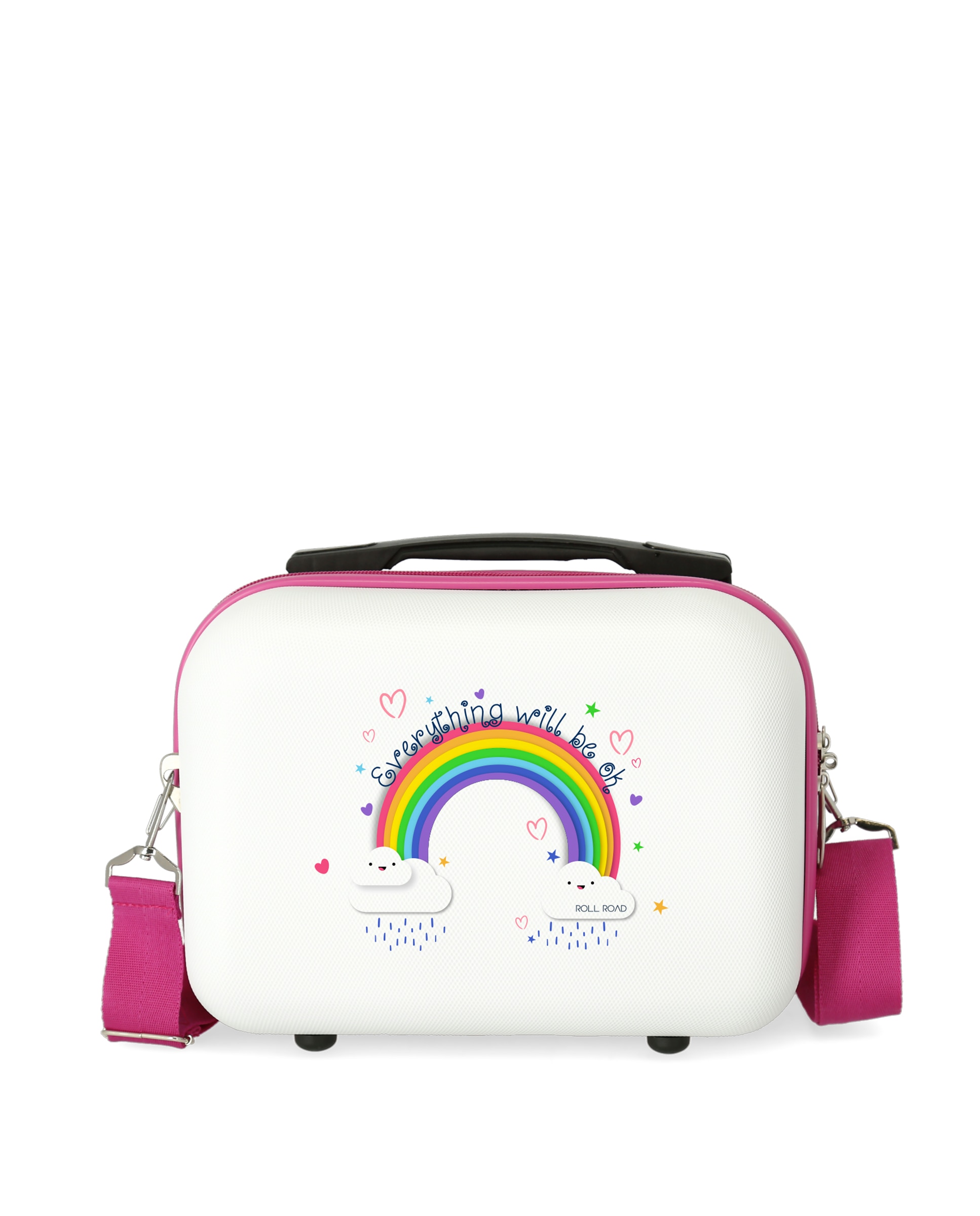 Necessaire Arco-íris Everything Ok Rígido com Capacidade de 9l Rosa-1