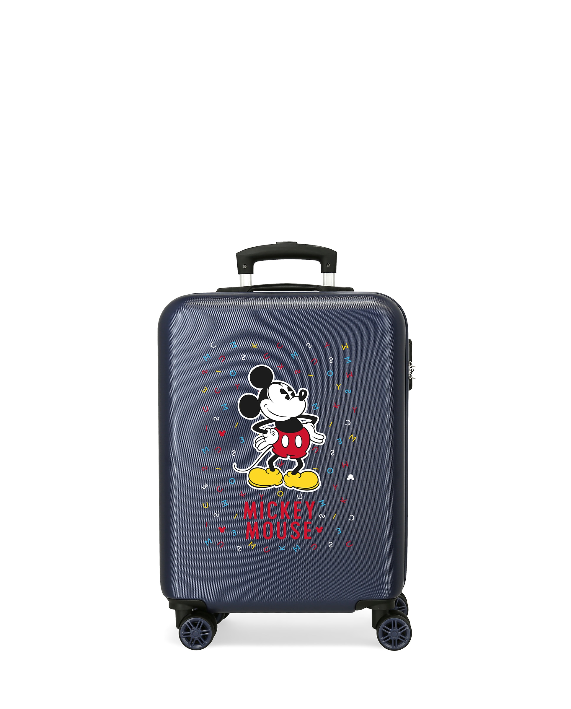 Mala de Cabine Infantil Mickey Letras Rígida com Capacidade de 34l Azul-marinho-1