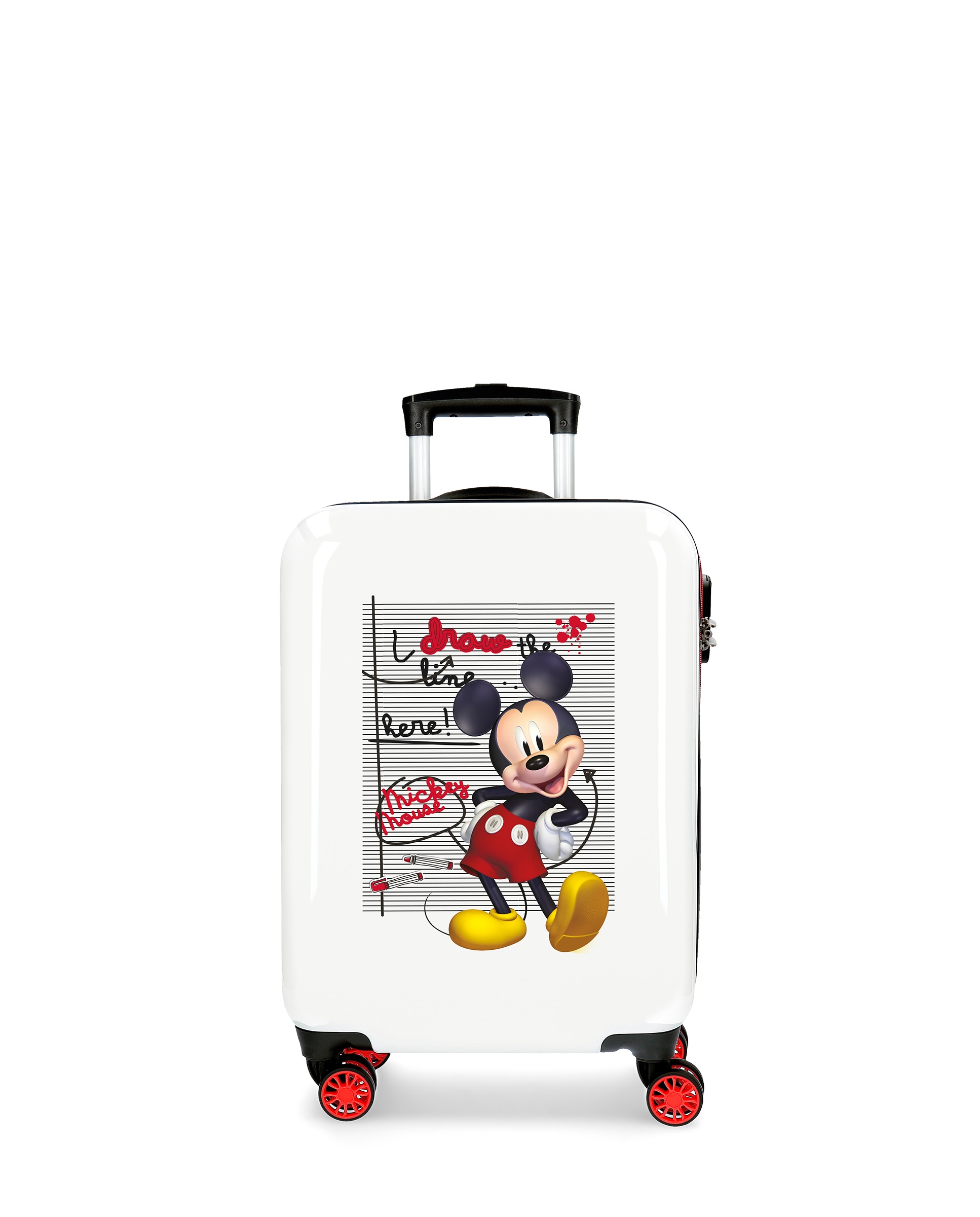 Mala de Cabine Infantil Mickey Draw The Line Rígida com Capacidade de 34l Branco-1