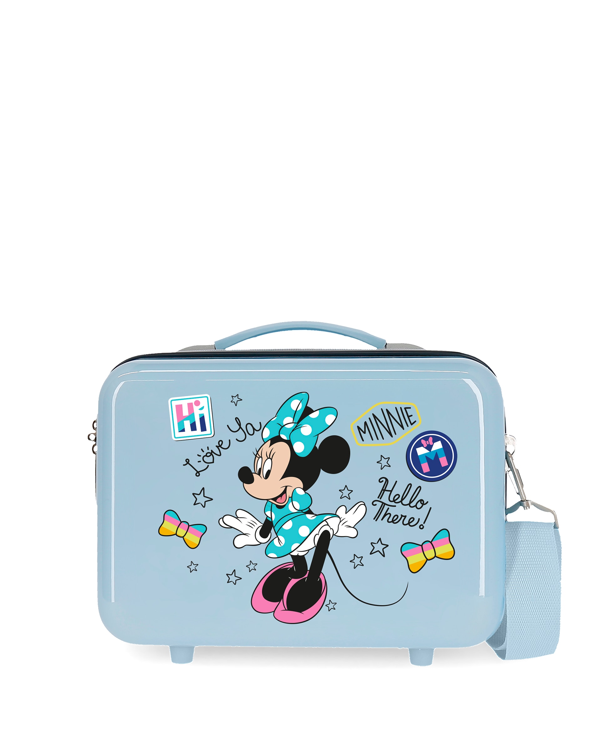Necessaire Infantil Abs Disney Enjoy Minnie Hi Love com Capacidade de 9l Azul-claro-1