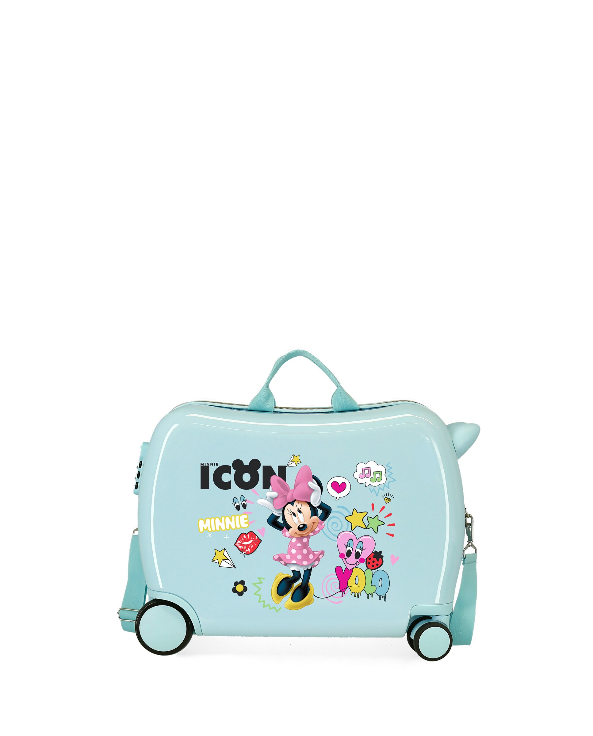 Mala Infantil Disney Enjoy Minnie Icon Turquesa com 2 Rodas Multidirecionais e Capacidade de 34l Verde-1