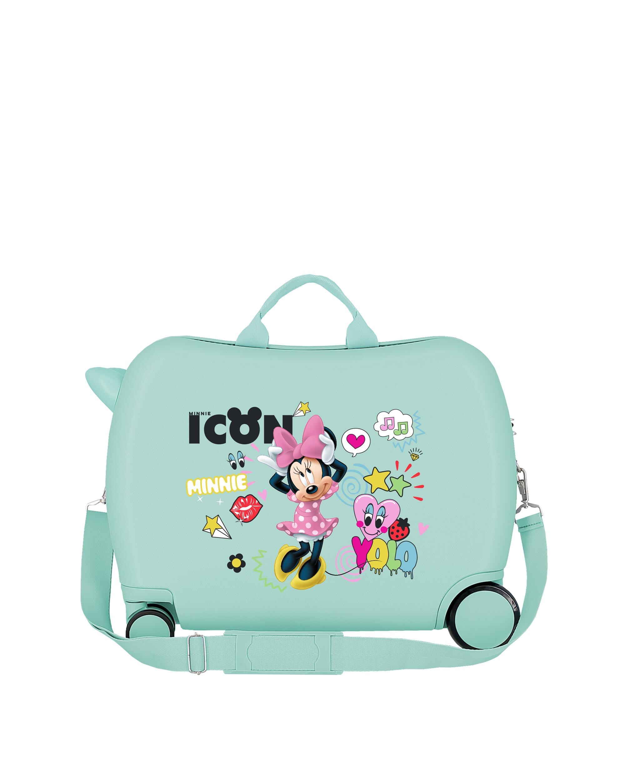 Mala Infantil Disney Enjoy Minnie Icon Turquesa com 2 Rodas Multidirecionais e Capacidade de 34l Verde-3