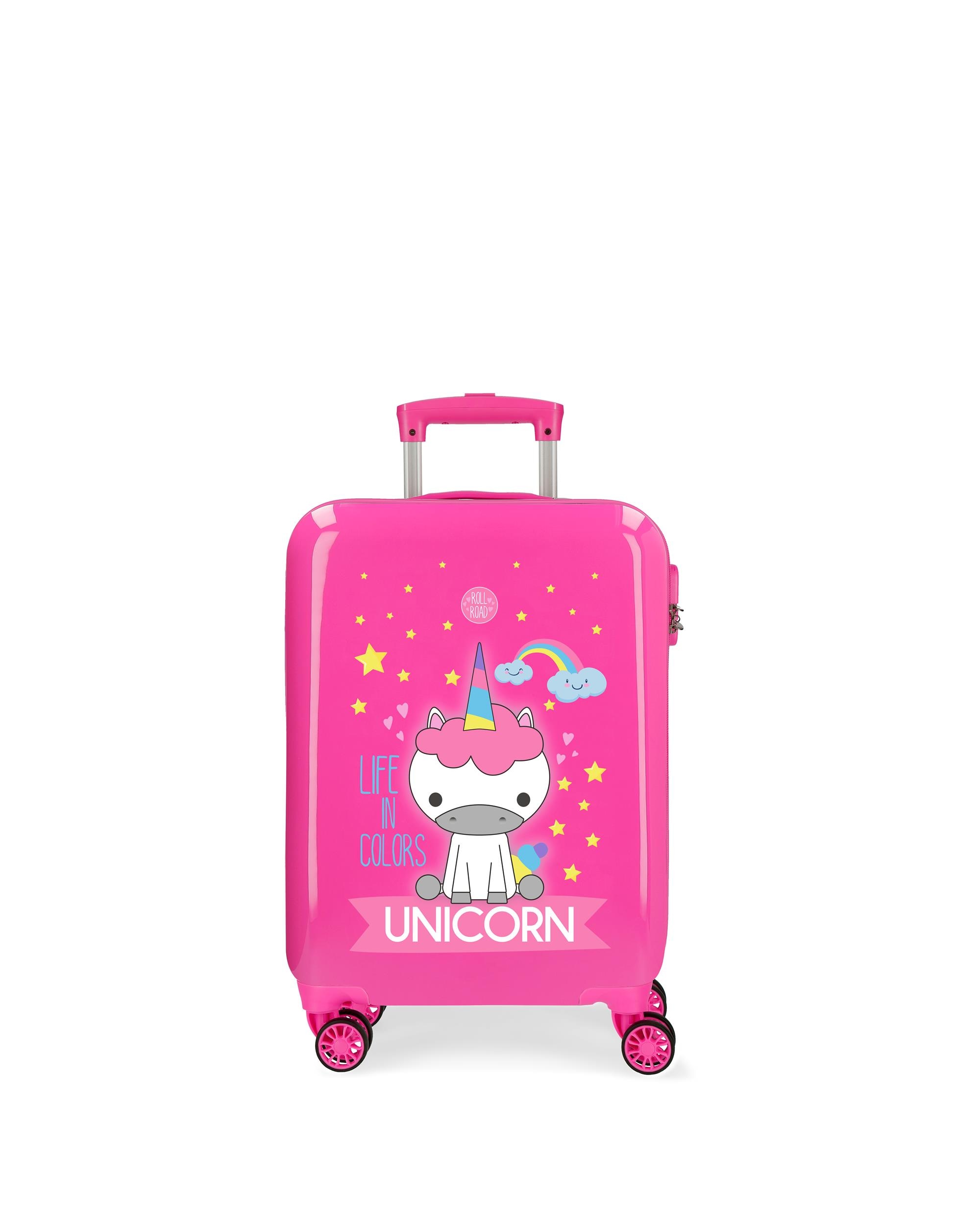 Trolley de Cabine Infantil Little Me Unicorn Rígido 34L Rosa-1