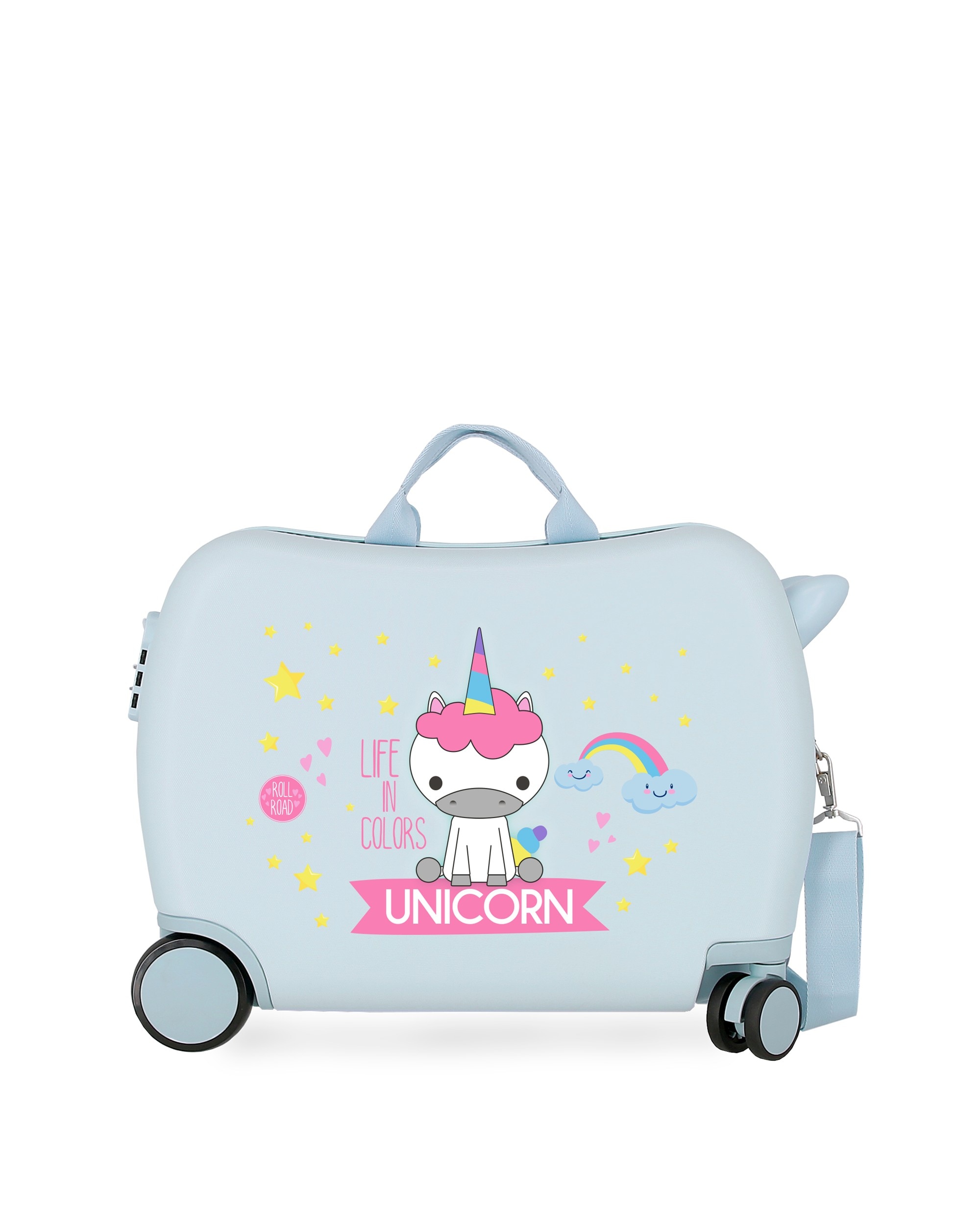 Imagem 0 de Mala Infantil 2 Rodas Multidirecionais 50 Cm Roll Road Little Me Abs com Capacidade de 34l em Azul-claro