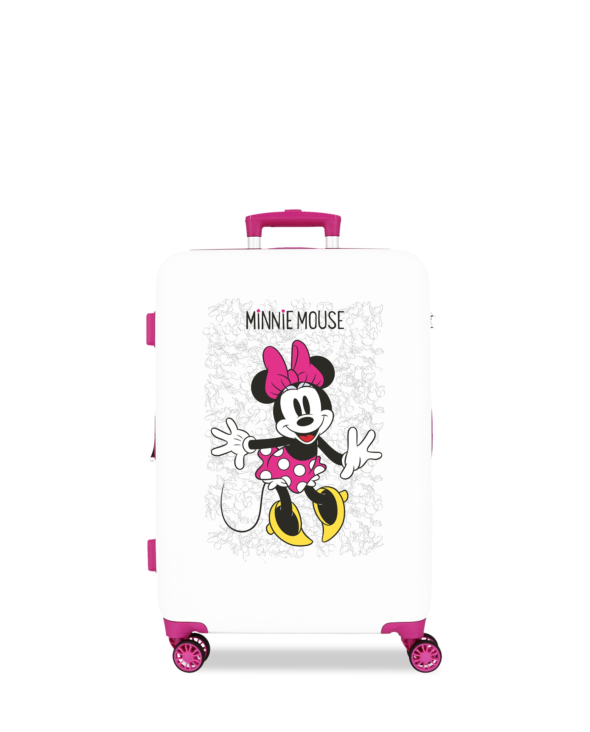 Mala Média Minnie Enjoy The Day Rígida com Capacidade de 56l em Branco Branco-1
