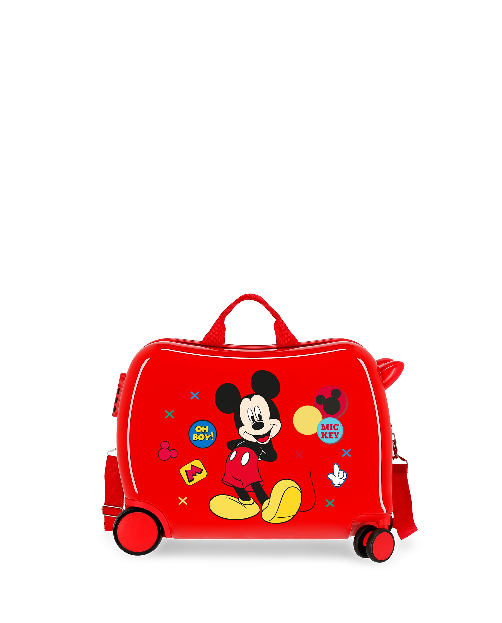 Mala Infantil Mickey Enjoy The Day Oh Boy Vermelha com 2 Rodas Multidirecionais e Capacidade de 34l Vermelho-1