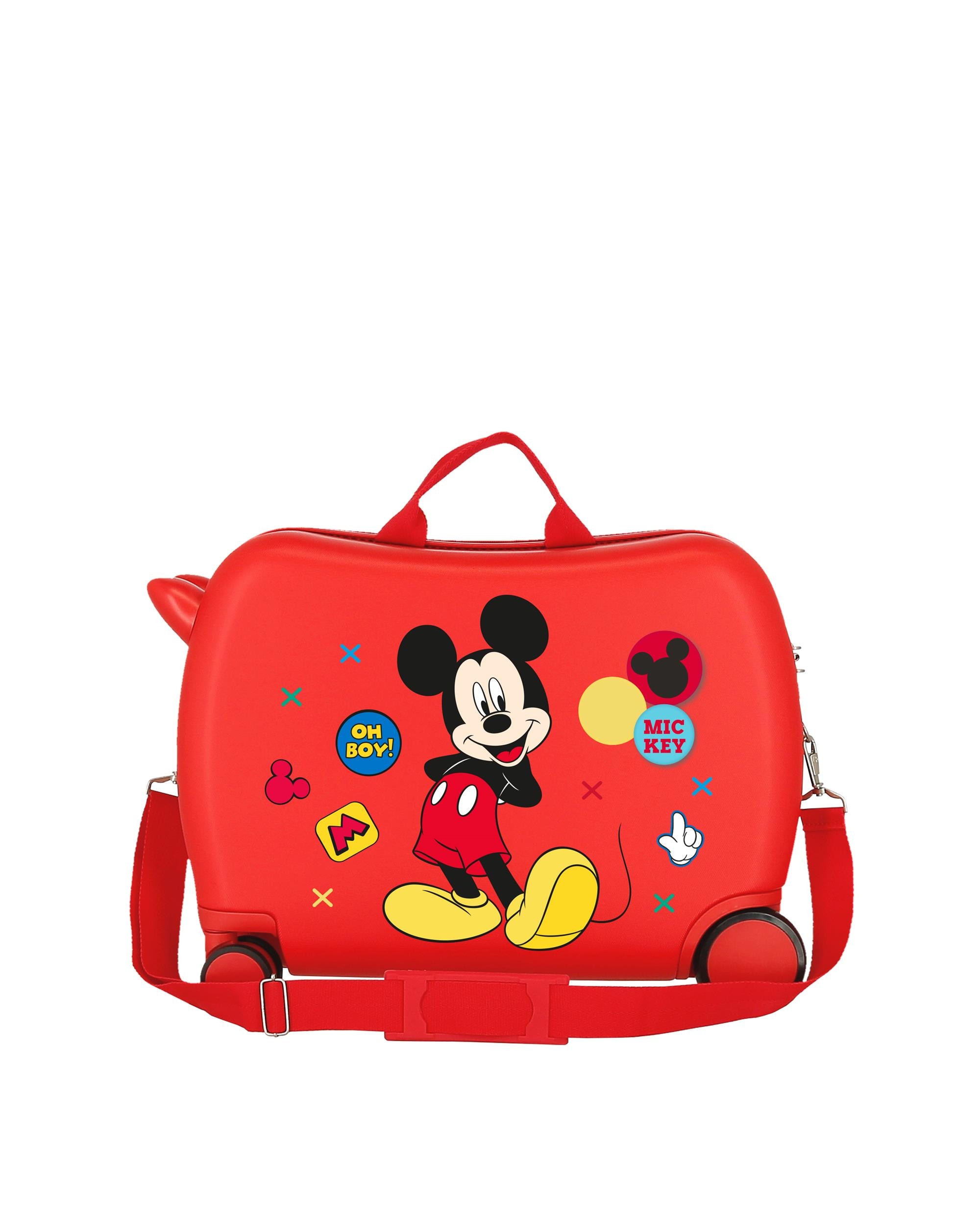 Mala Infantil Mickey Enjoy The Day Oh Boy Vermelha com 2 Rodas Multidirecionais e Capacidade de 34l Vermelho-3