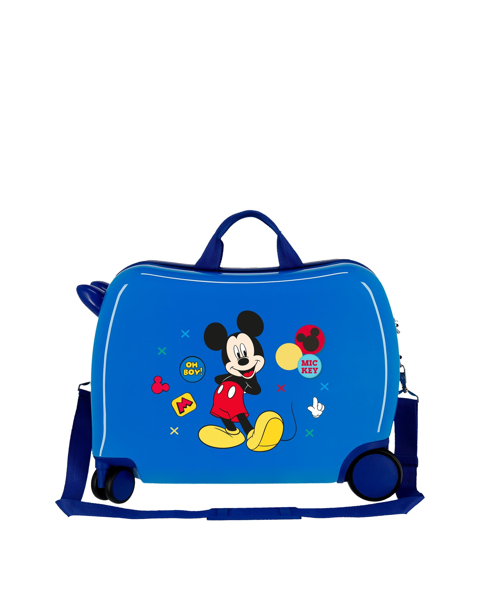Mala Infantil 2 Rodas Multidirecionais Mickey Enjoy The Day Oh Boy Rígida com Capacidade de 34l Azul-celeste-3