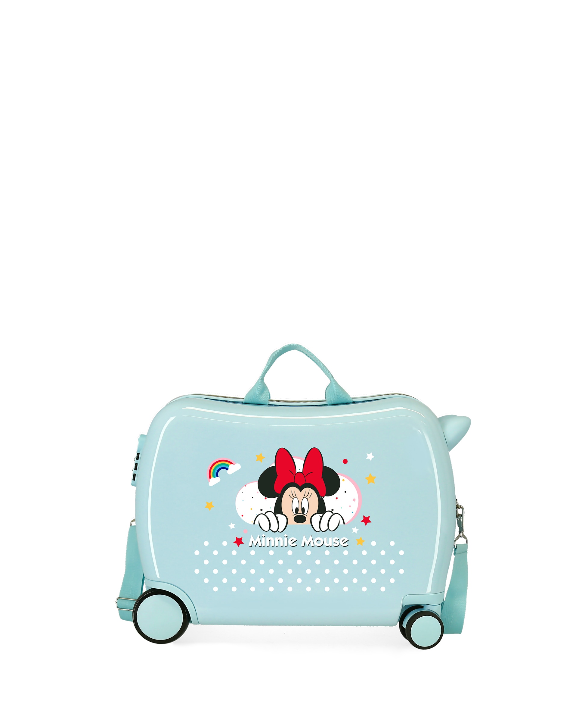 Mala de Cabine Infantil Minnie Rainbow Rígida com Capacidade de 34l Azul-claro-1