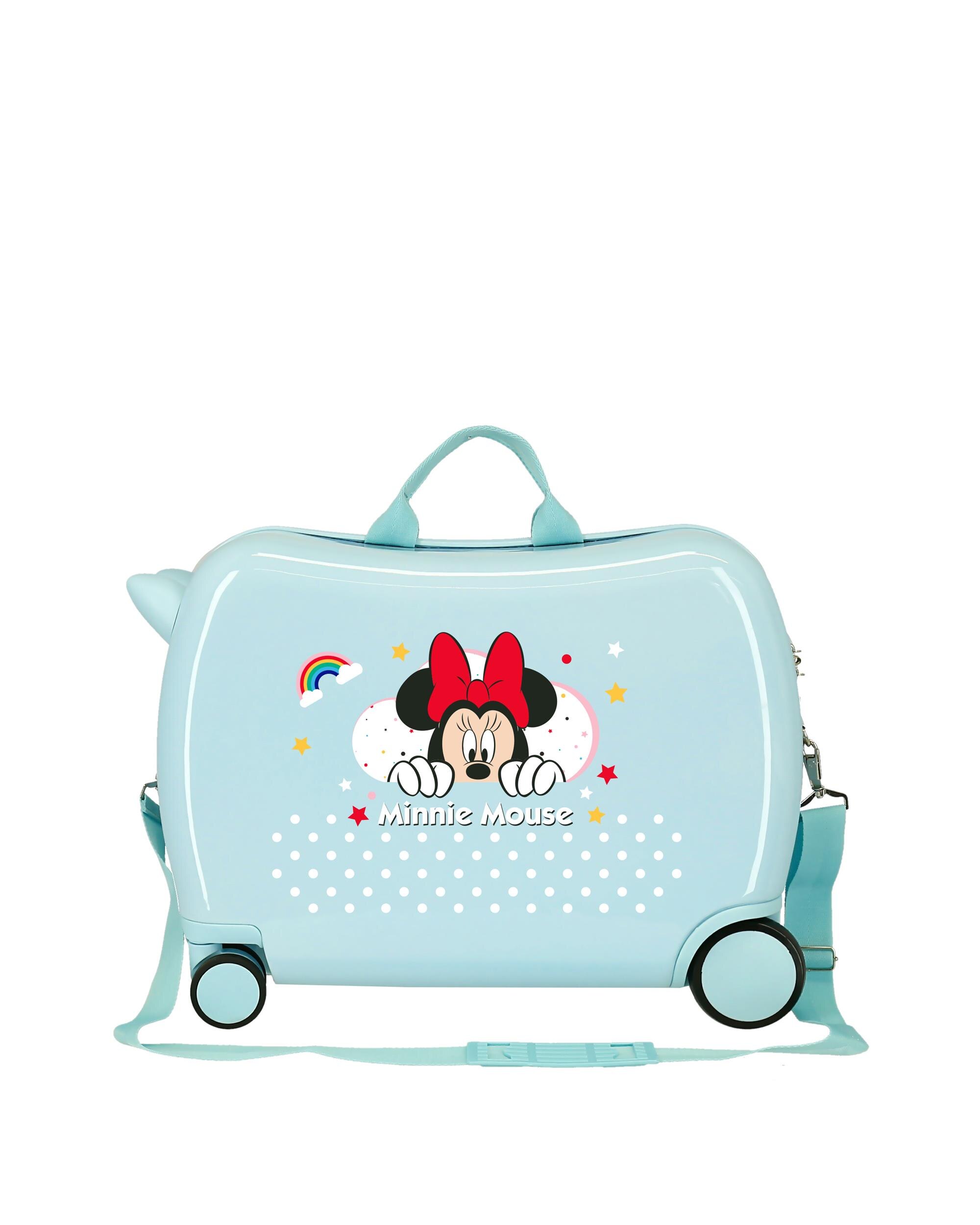 Mala de Cabine Infantil Minnie Rainbow Rígida com Capacidade de 34l Azul-claro-3