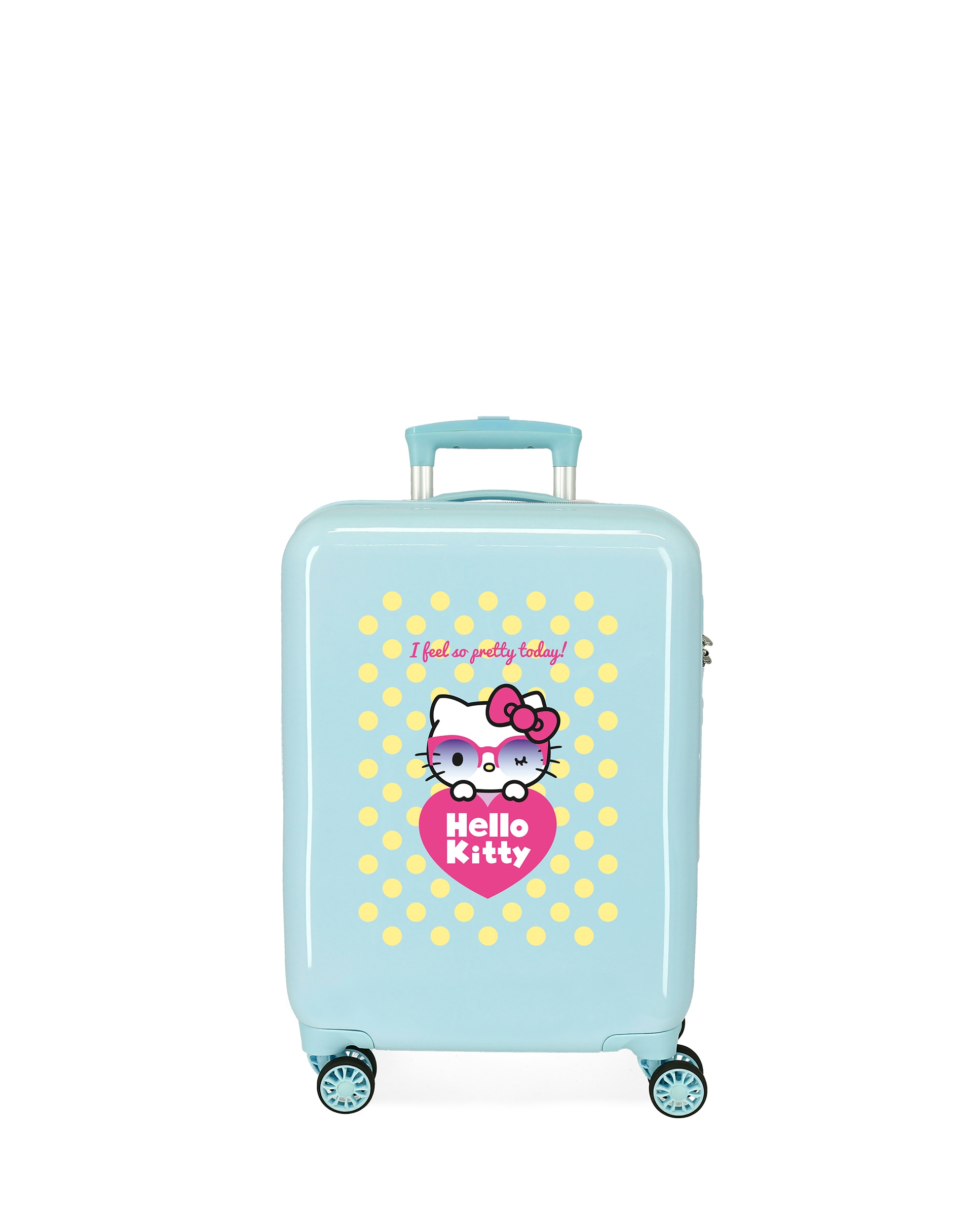 Mala de Cabine Hello Kitty Pretty Glasses Rígida com Capacidade de 34l Celeste-1