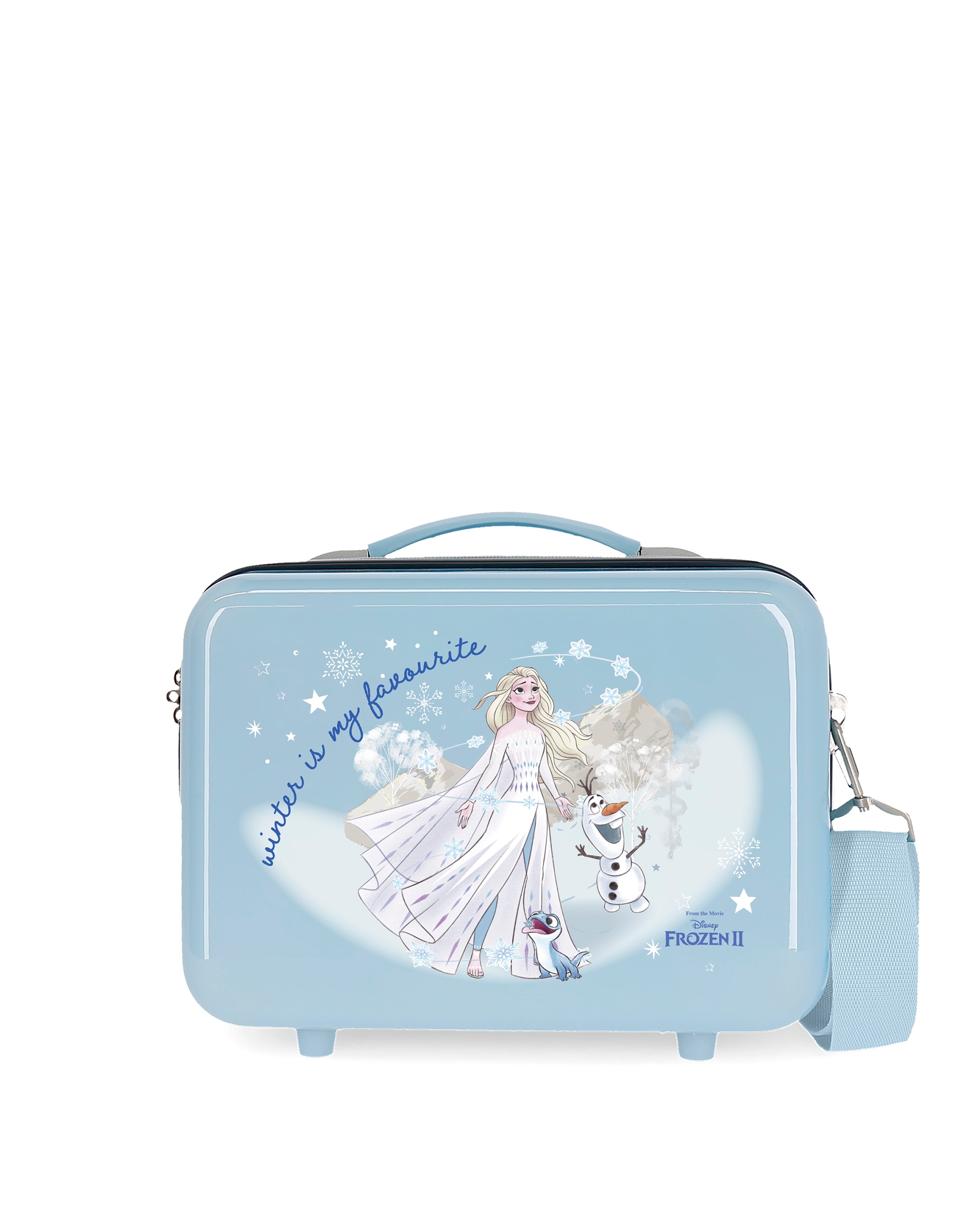 Necessaire Infantil Frozen Winter Is My Favourite Rígido com Capacidade de 9l Azul-claro-1