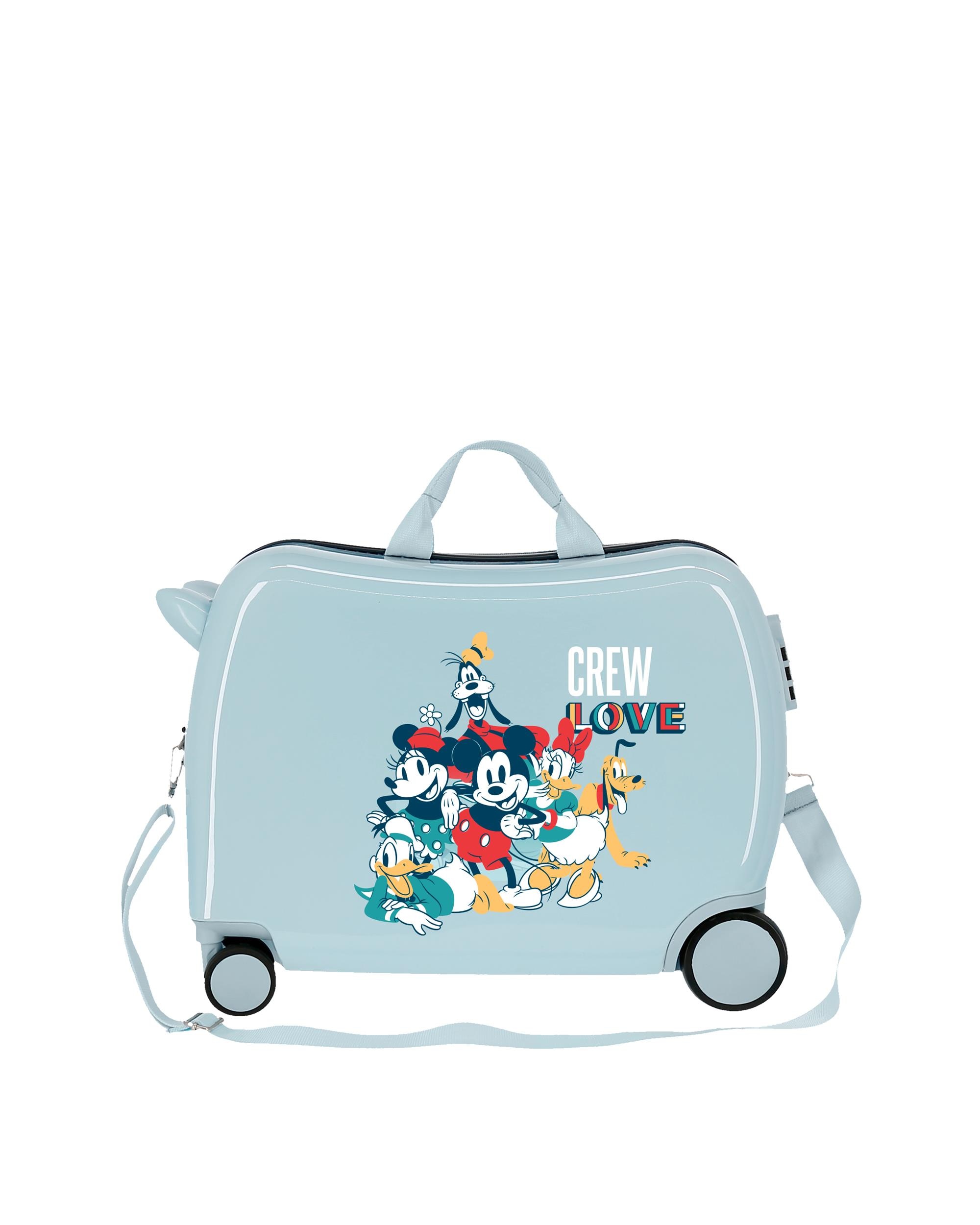 Mala de Cabine Infantil Mickey Crew Love Rígida com Capacidade de 34l Azul-claro-3