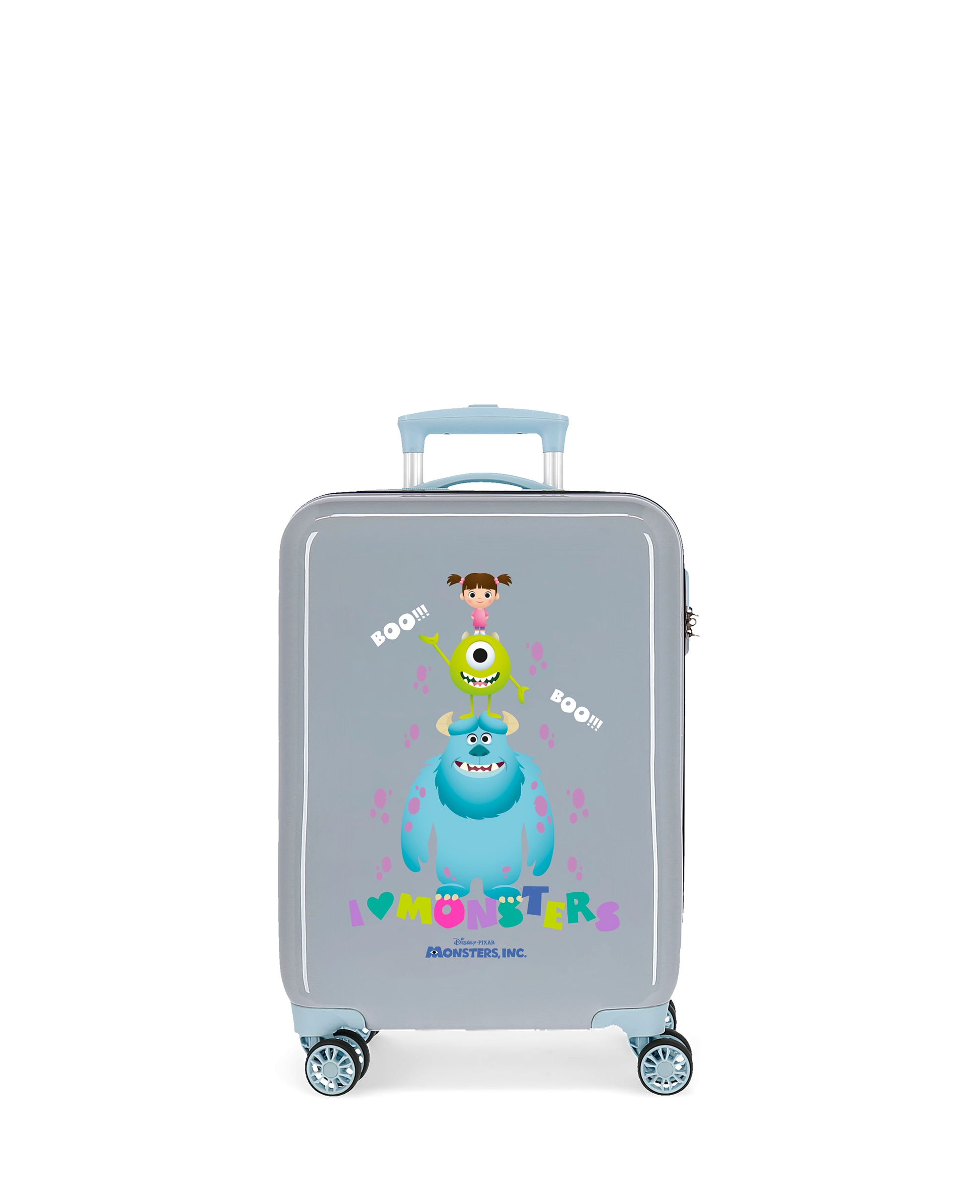 Mala de Cabine Infantil Monsters Boo! Rígida com Capacidade de 34l Cinzento-1