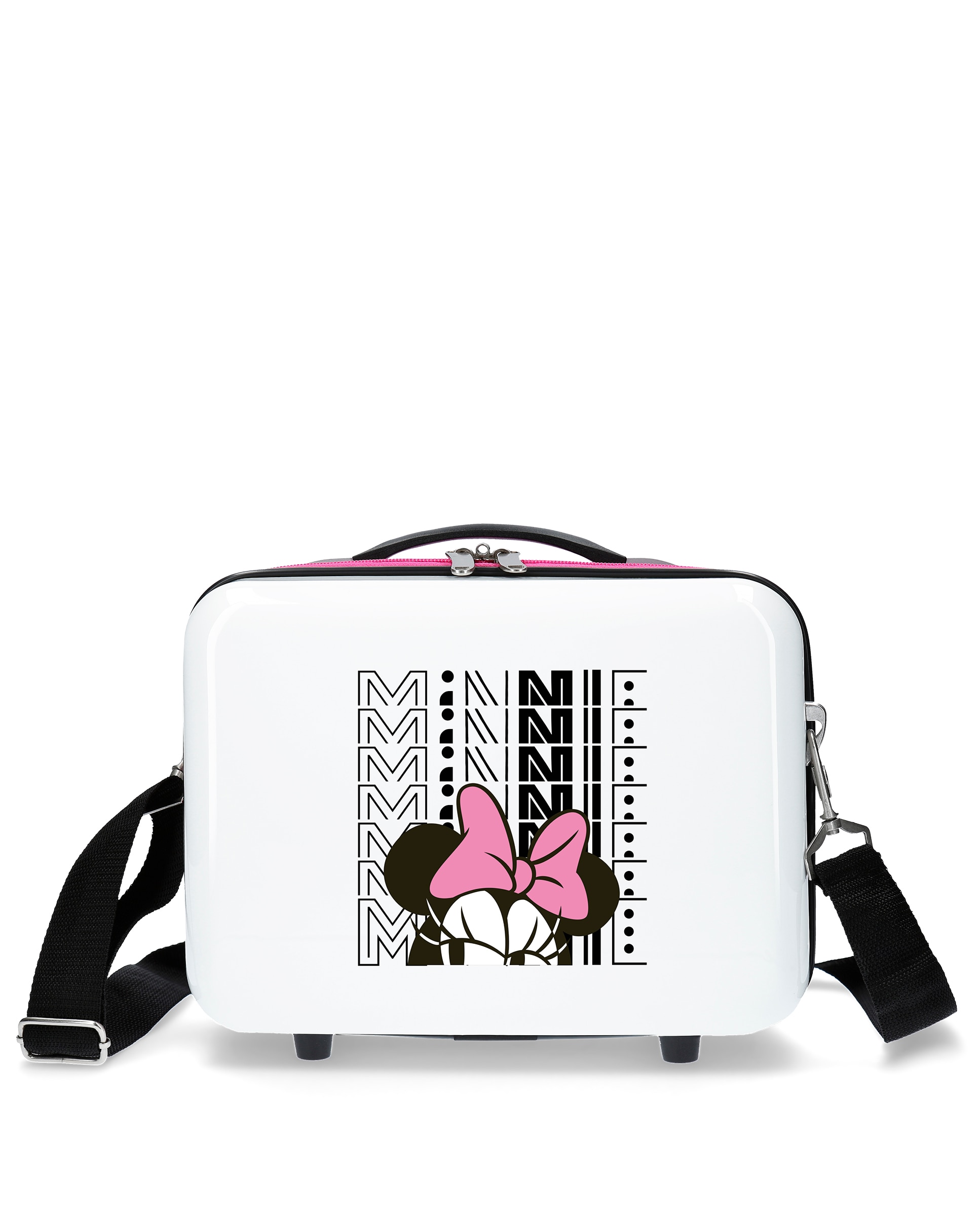 Necessaire Infantil Abs Disney Pretty Minnie Rígido com Capacidade de 9l Branco / Rosa-1