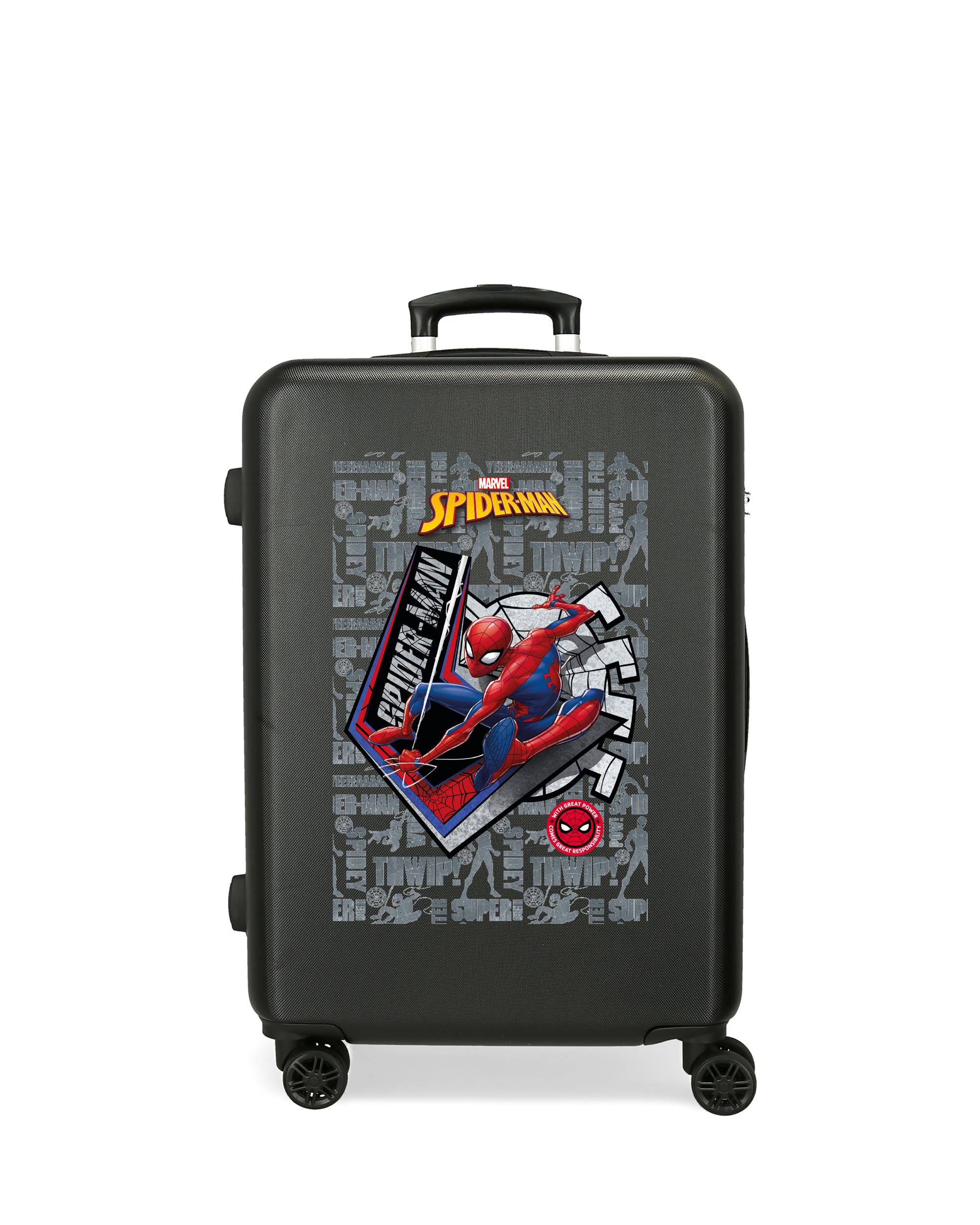 Mala Média Marvel Spiderman Great Power Rígida com Capacidade de 70l Preto / Vermelho-1