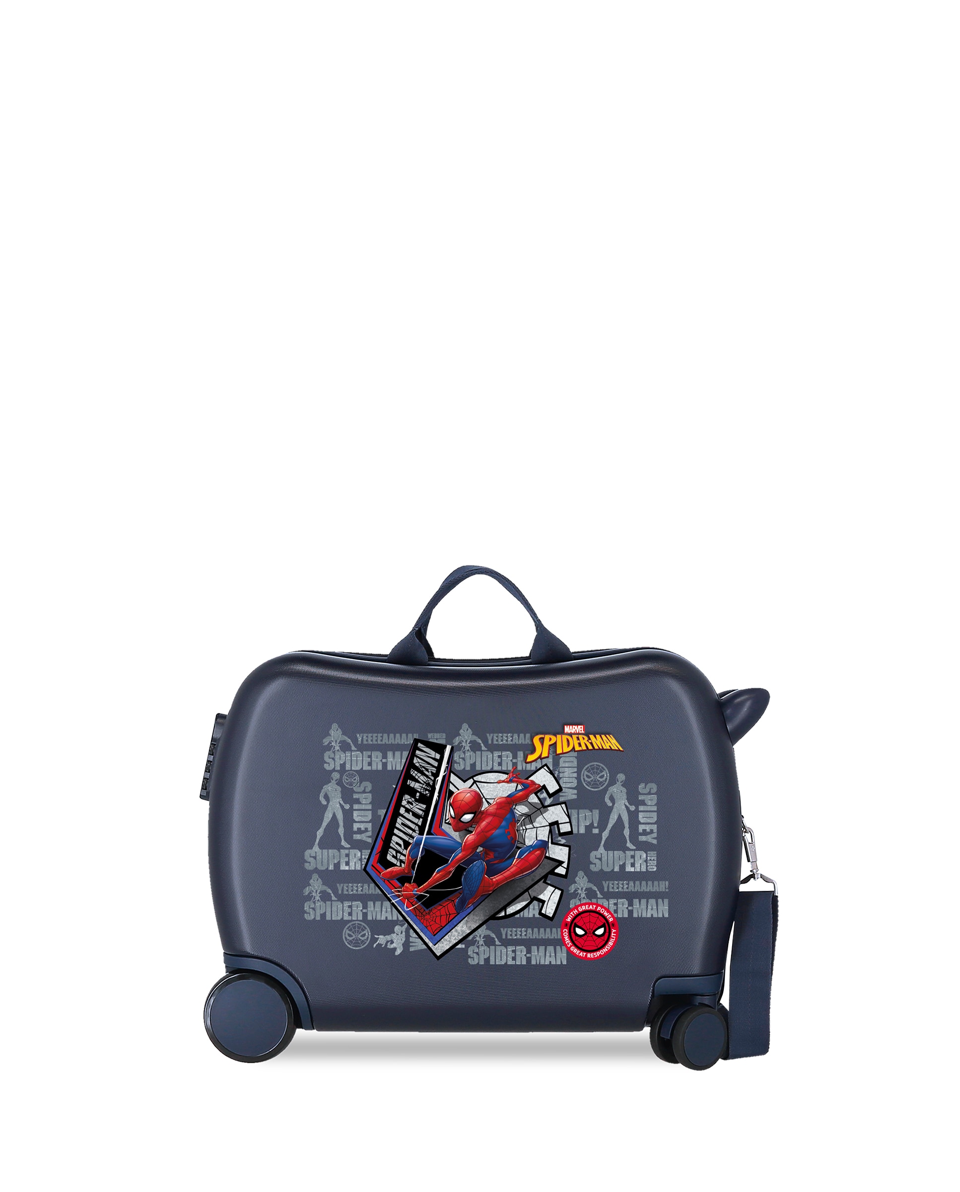 Mala Infantil de Cabine Marvel Spiderman Great Power Rígida com Capacidade de 34l Preto-1