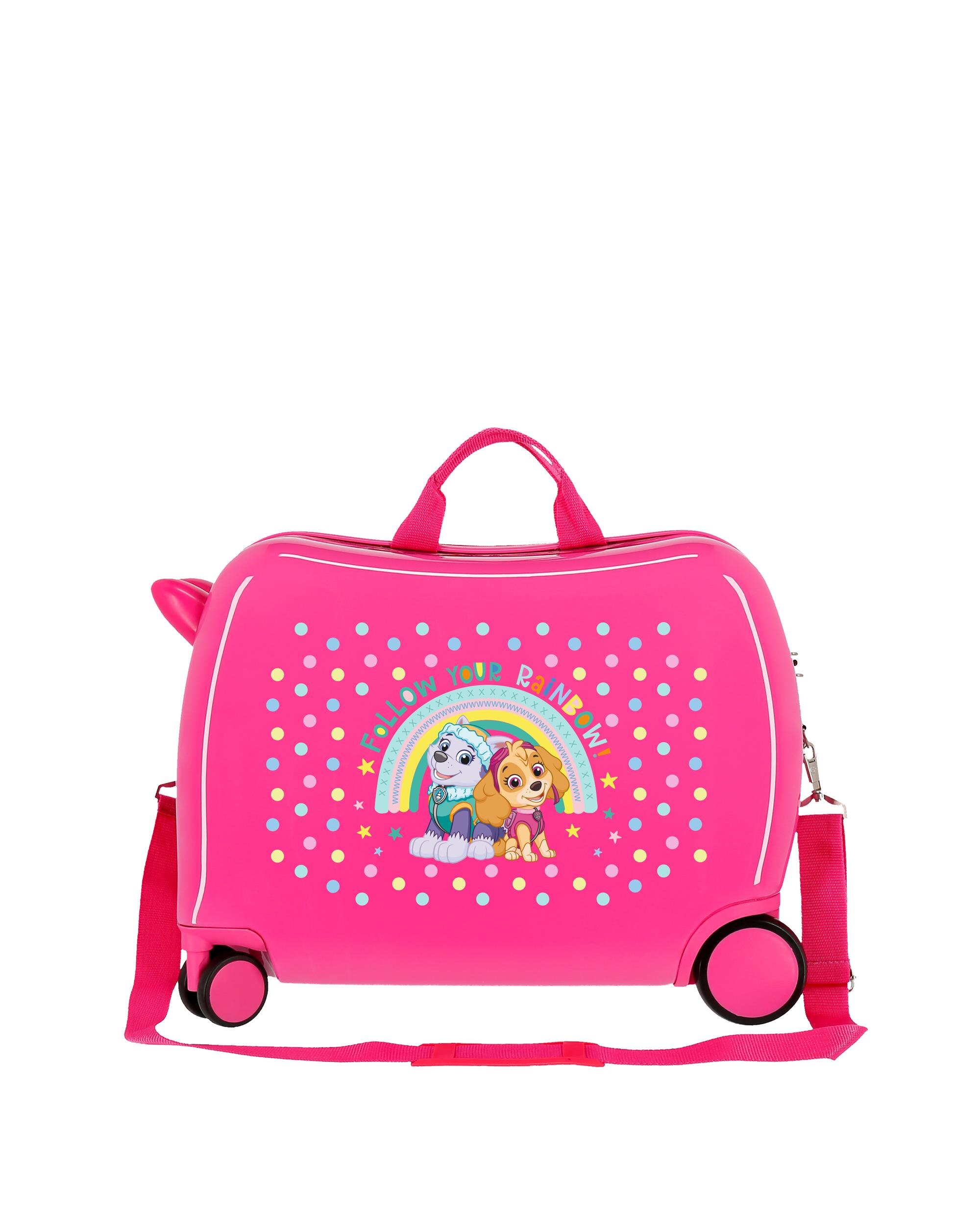Mala Infantil de Cabine Patrulha Pata Follow Your Rainbow Rígida com Capacidade de 34l Rosa / Verde-3