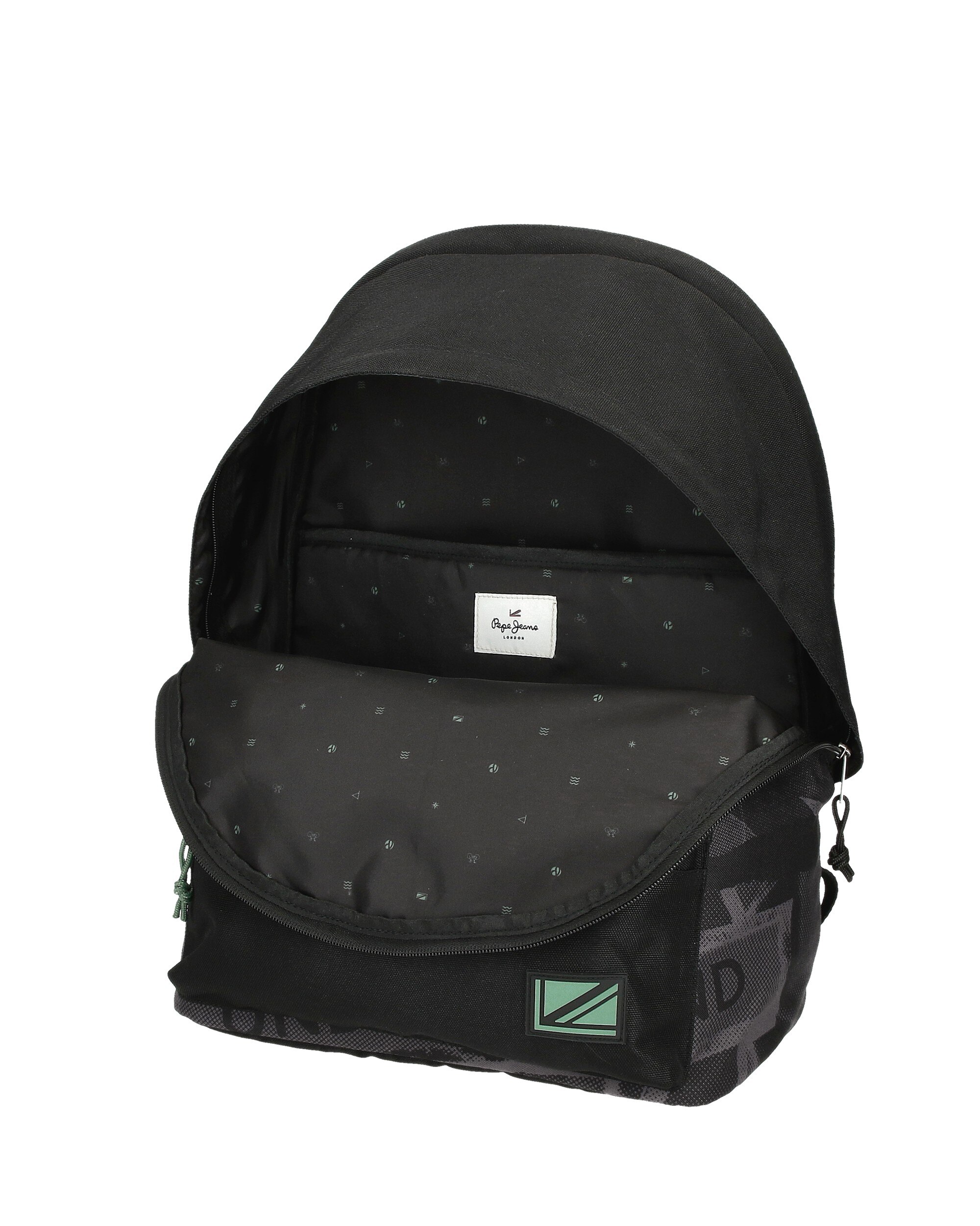 Mochila Escolar Pepe Jeans Davis com Porta-computador Dois Compartimentos Preto-4