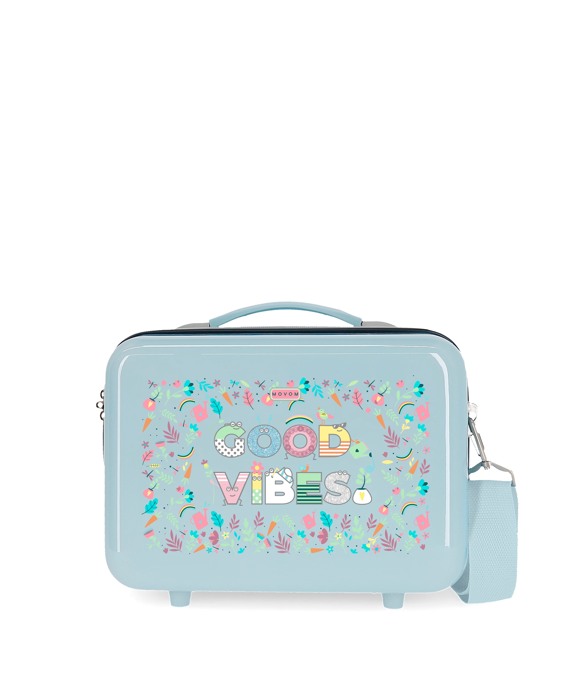 Necessaire Movom Good Vibes Azul-claro Rígido Adaptável a Trolley com Capacidade de 9l Azul-claro-1