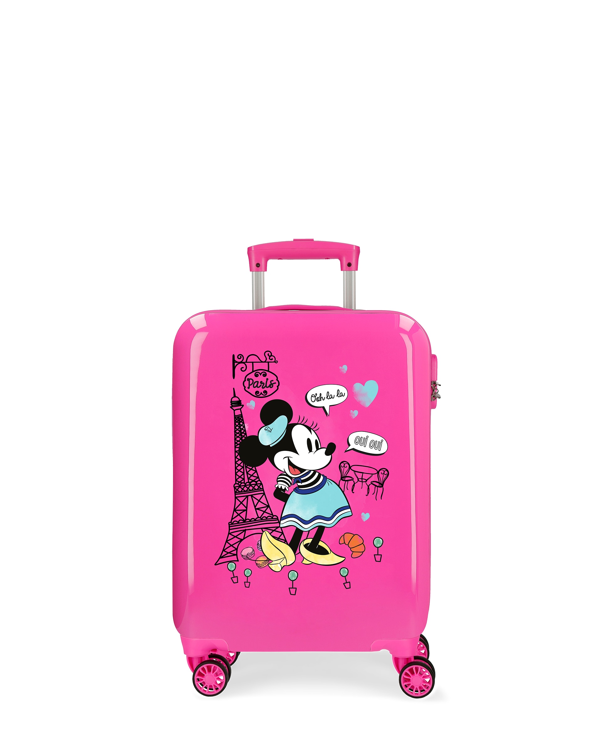 Mala Infantil 2 Rodas Multidirecionais Minnie Around The World Rígida com Capacidade de 34l Rosa-1