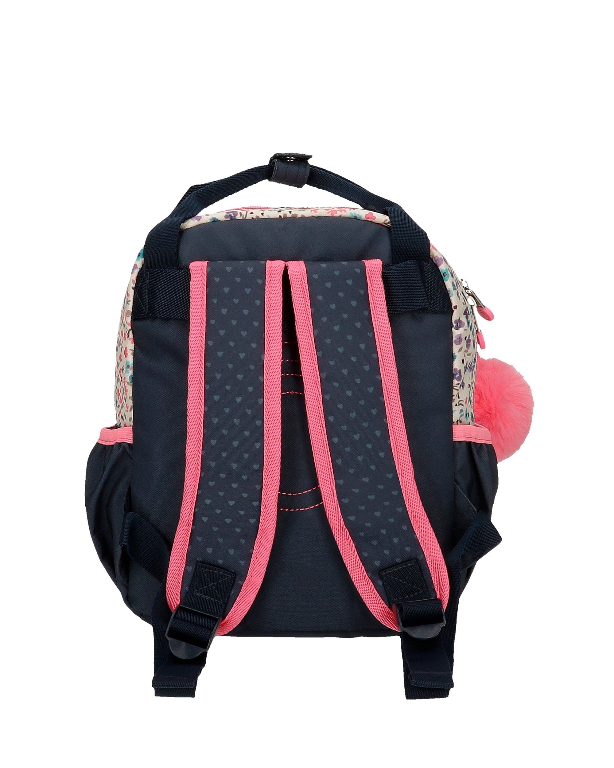 Mochila Enso Travel Time Pequena com Porta-chaves Pompom Azul-3