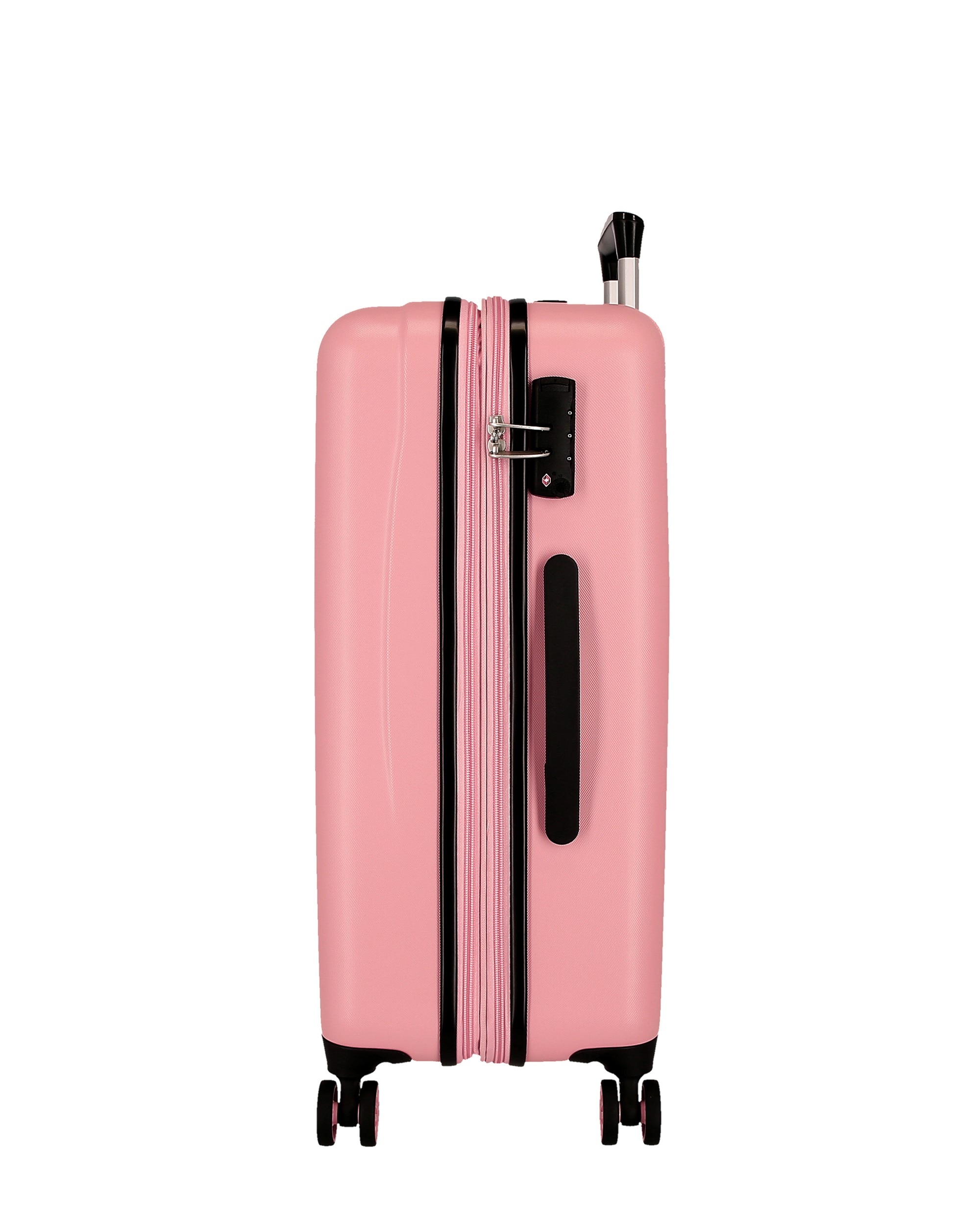 Conjunto de Malas (cabine e Média) Carol Rígidas com Capacidade de 104l Rosa-2