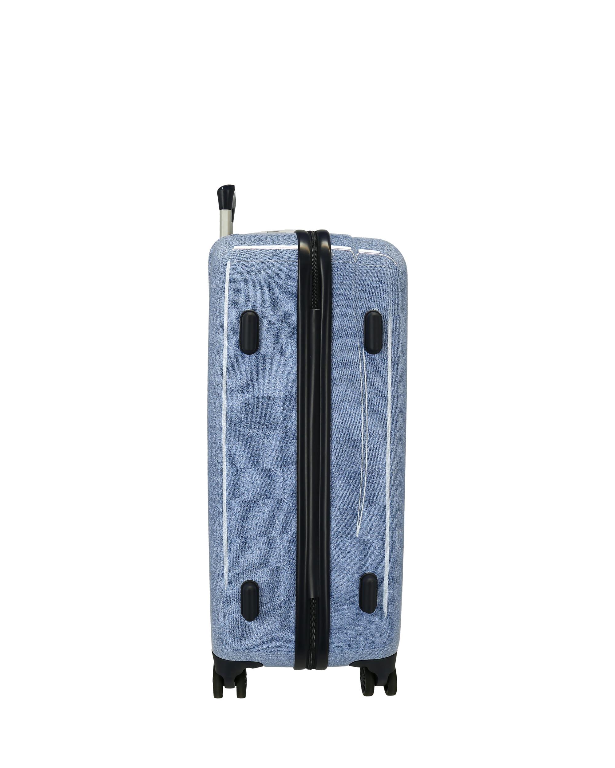 Mala de Mão Média Minnie Make It Rain Bows Rígida com Capacidade de 56l em Denim Azul-4