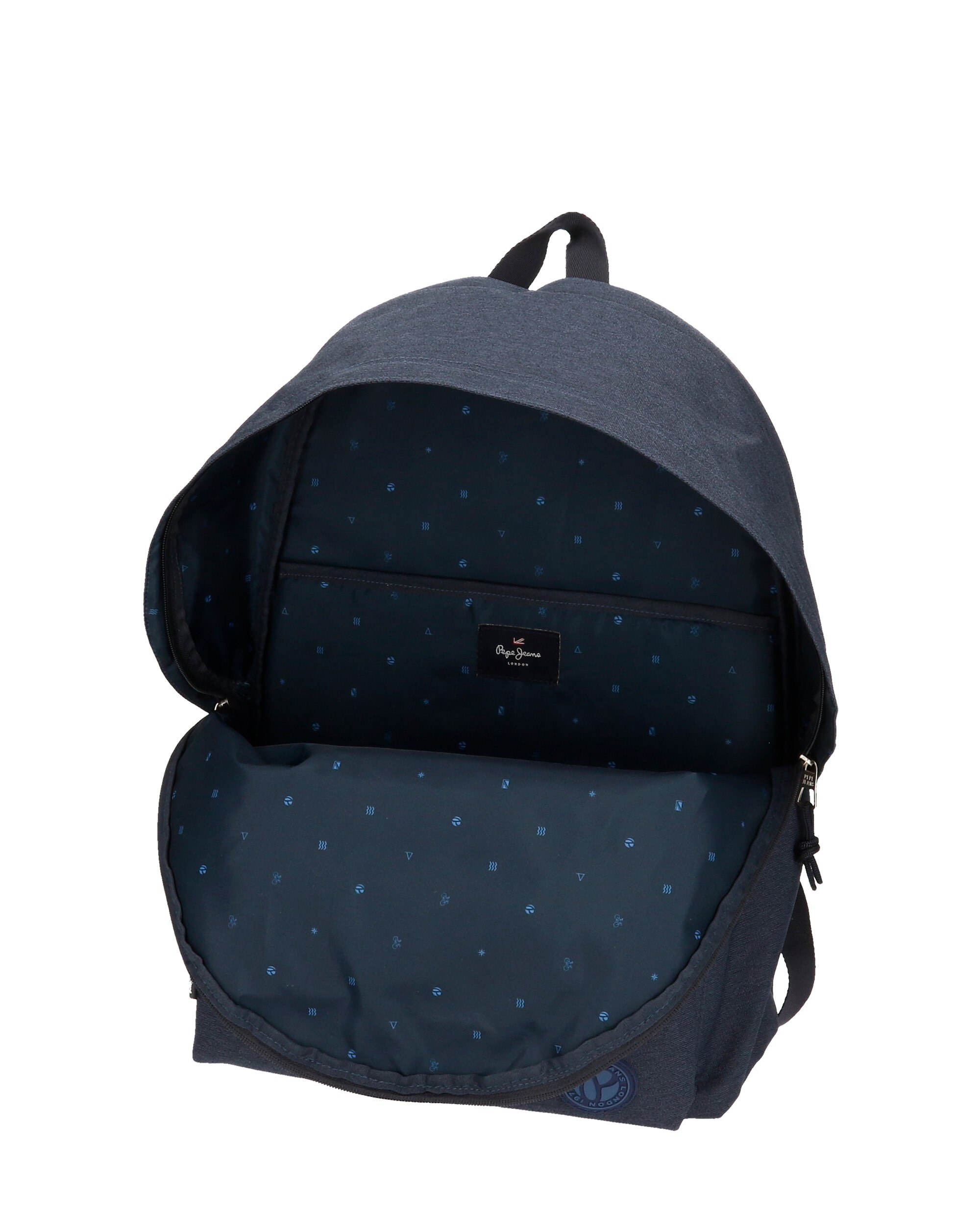 Mochila Escolar Adaptável Pepe Jeans Aidan com Porta-pc Dois Compartimentos Azul-5
