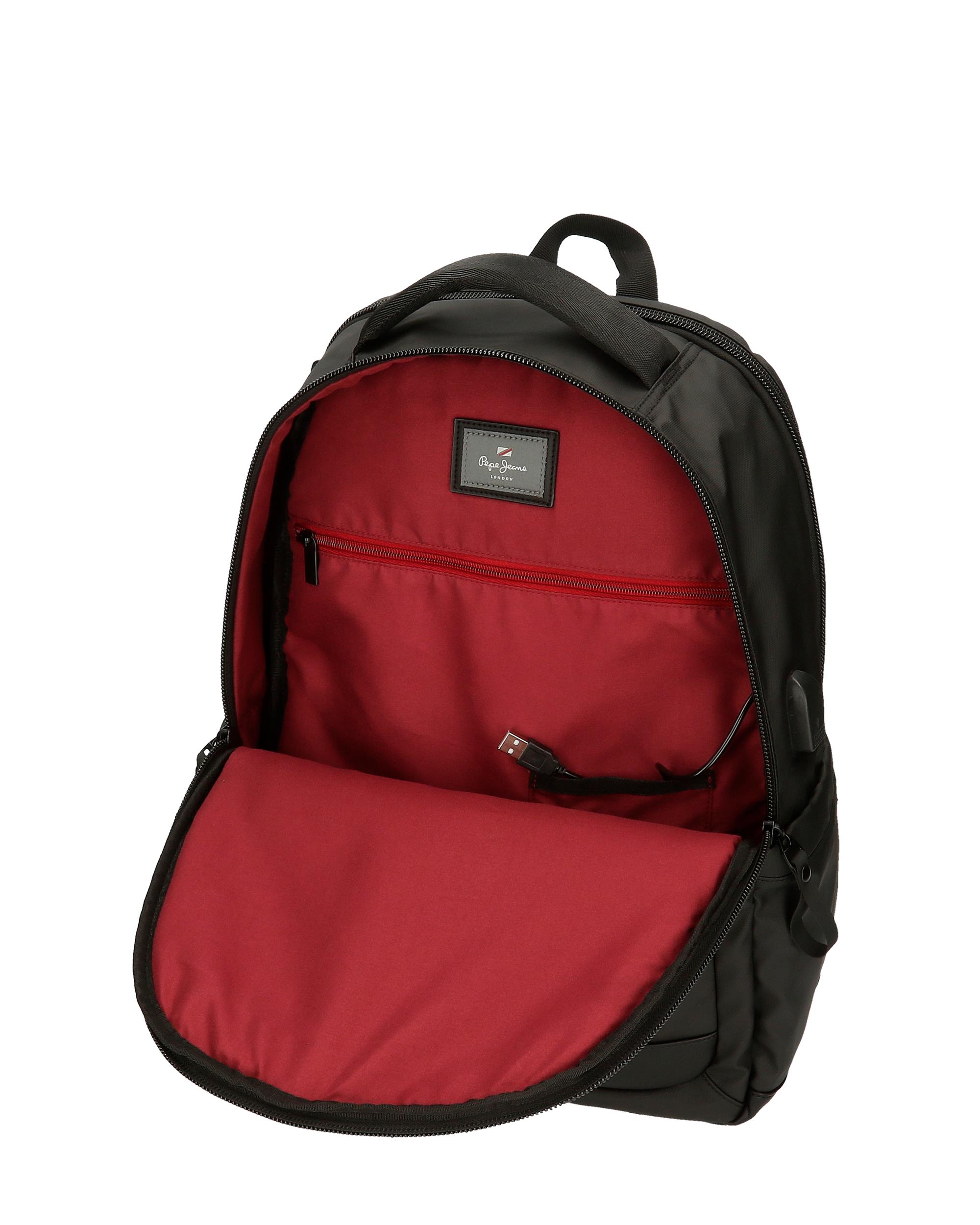 Mochila Porta Computador e Tablet 3 Compartimentos Pepe Jeans Hoxton Cinzento Azul-6