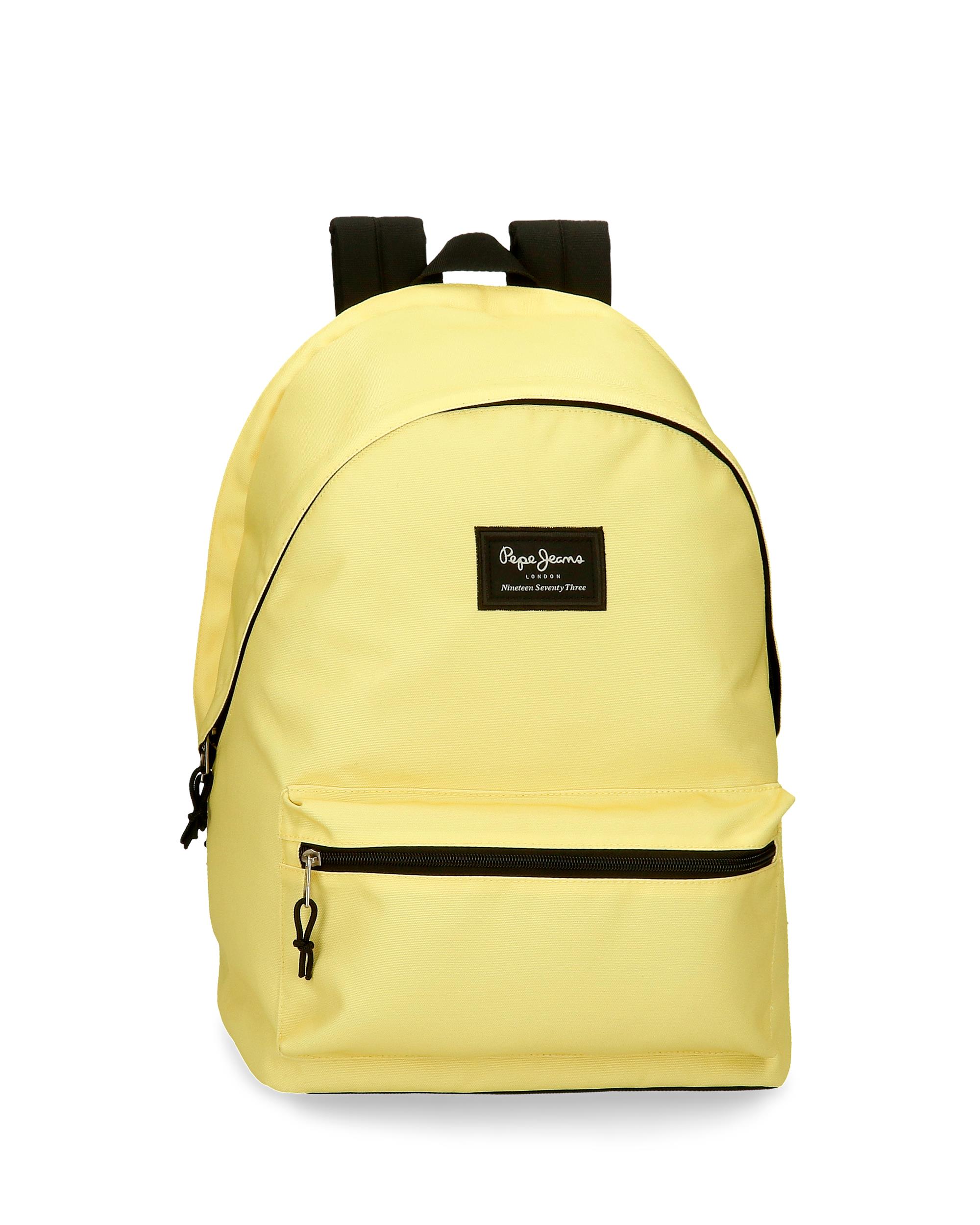 Imagem 0 de Mochila Pepe Jeans Aris Colorful Portaordenador de Dois Compartimentos em Amarelo-claro