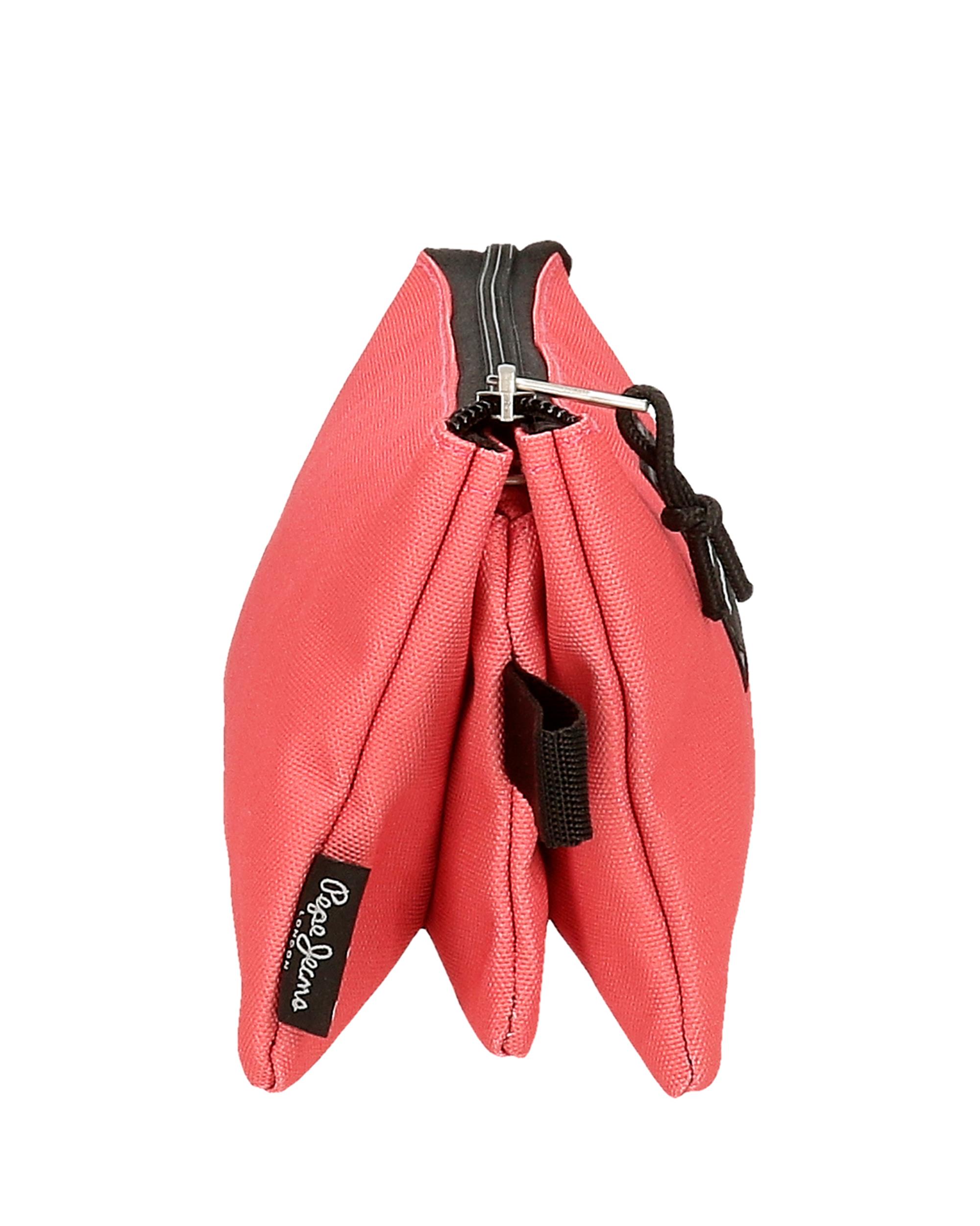 Estojo Pepe Jeans Aris Colorful Três Compartimentos Coral Rosa-2