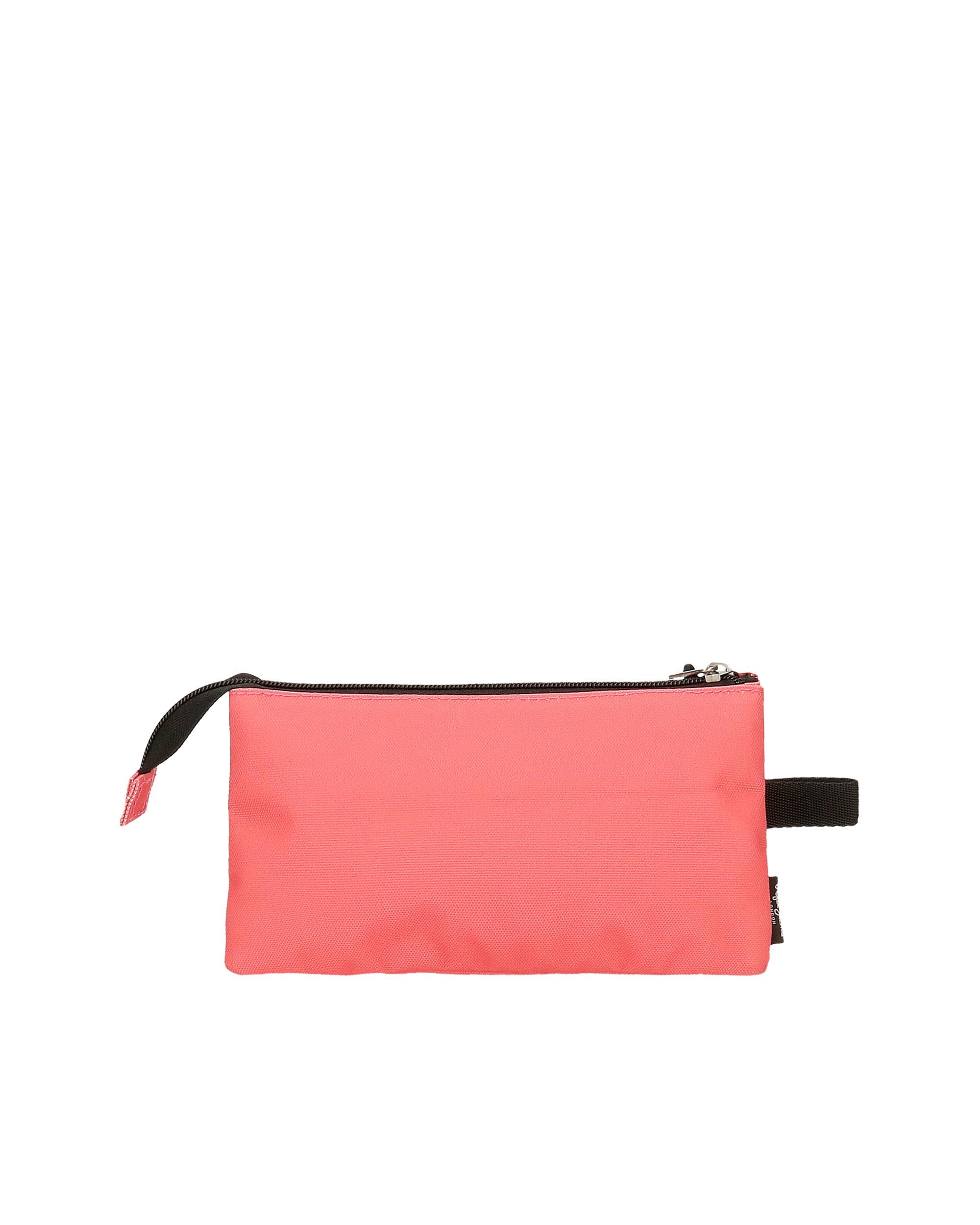 Estojo Pepe Jeans Aris Colorful Três Compartimentos Coral Rosa-3