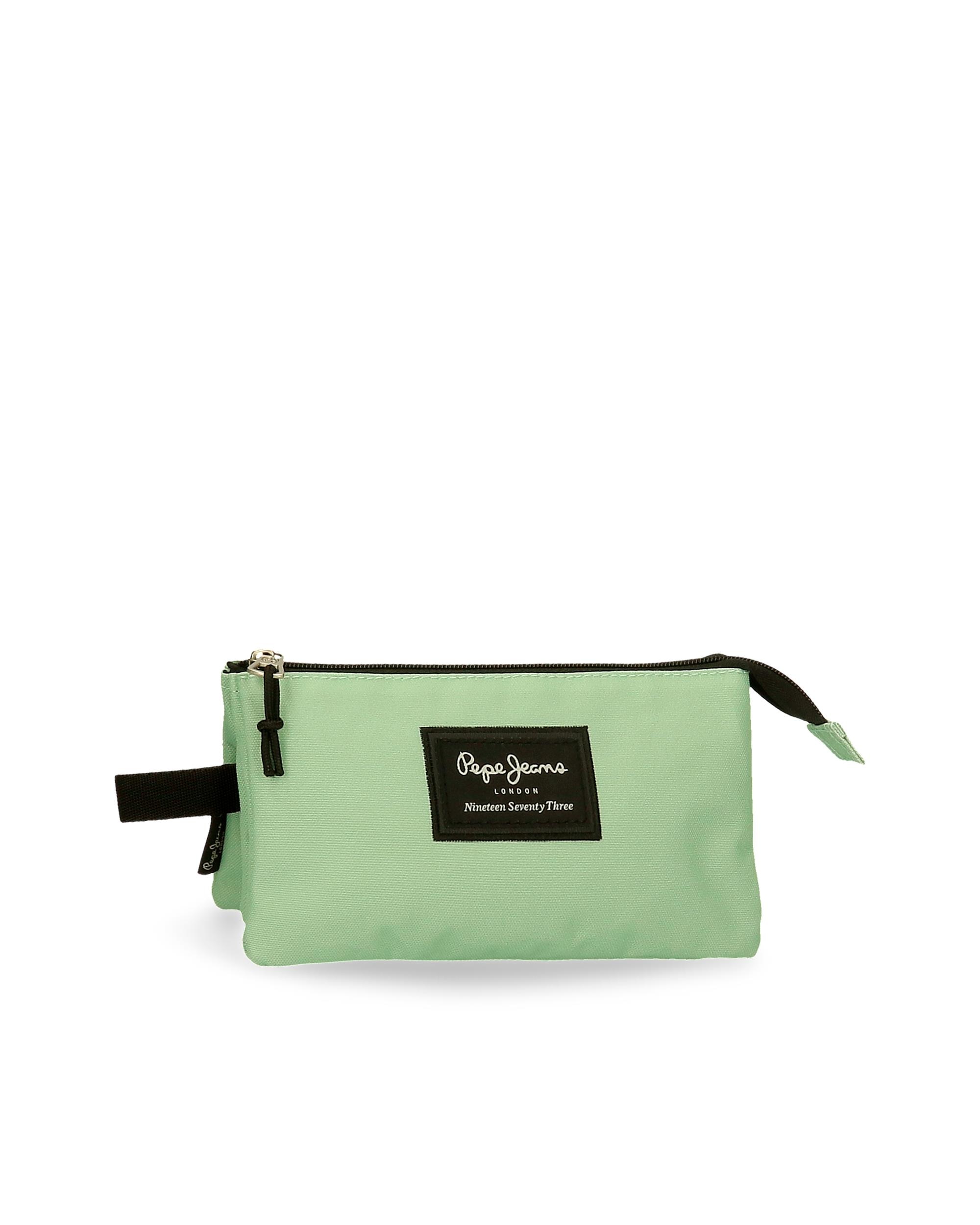 Estojo Pepe Jeans Aris Colorful Três Compartimentos em Verde Pastel Verde-1