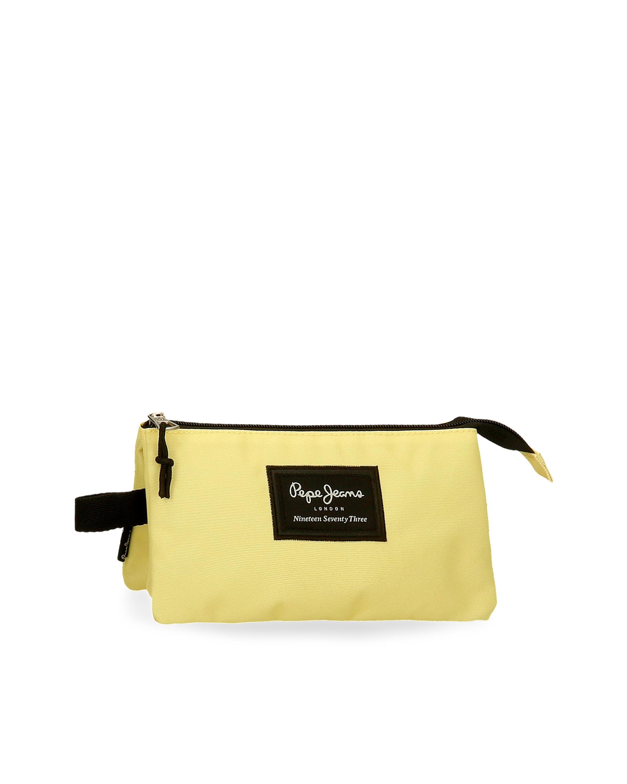 Estojo Pepe Jeans Aris Colorful Três Compartimentos em Amarelo-claro Amarelo-1
