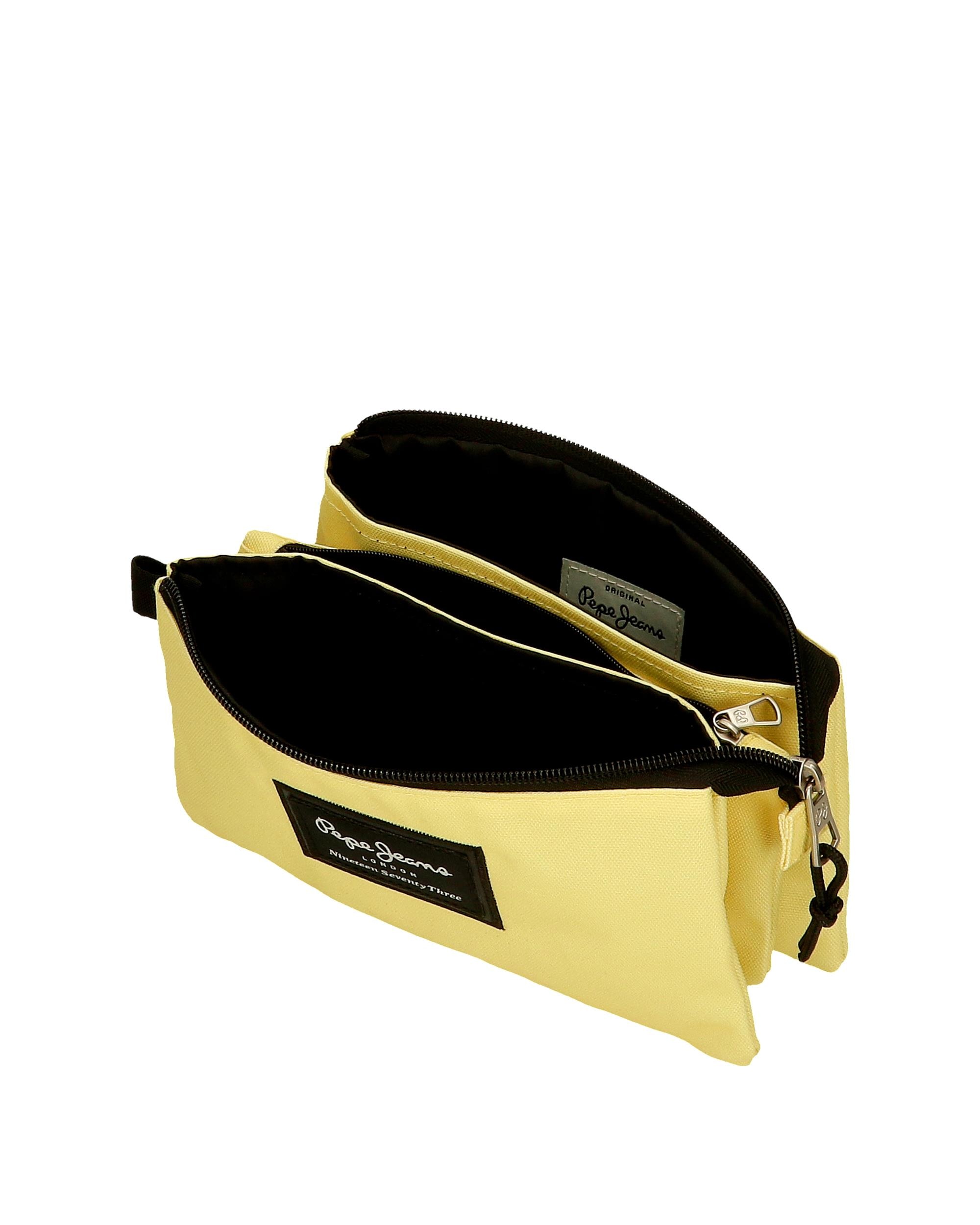 Estojo Pepe Jeans Aris Colorful Três Compartimentos em Amarelo-claro Amarelo-4