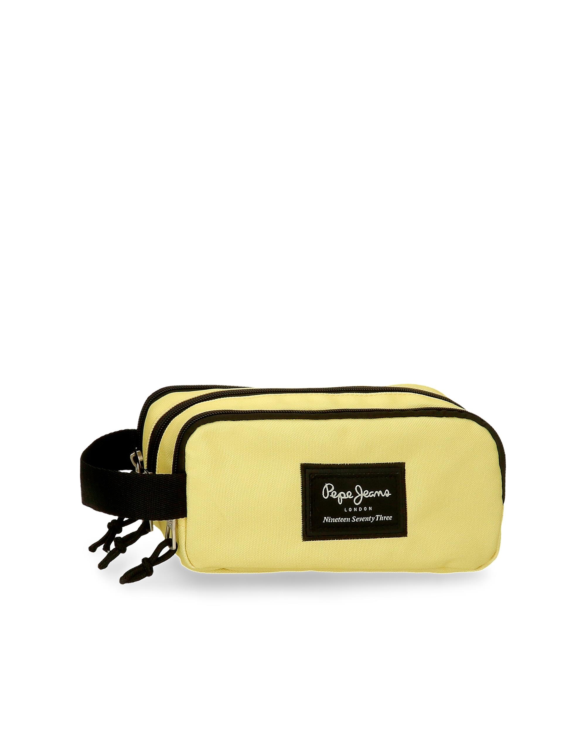Estojo Pepe Jeans Aris Colorful Três Compartimentos em Amarelo-claro Amarelo-1