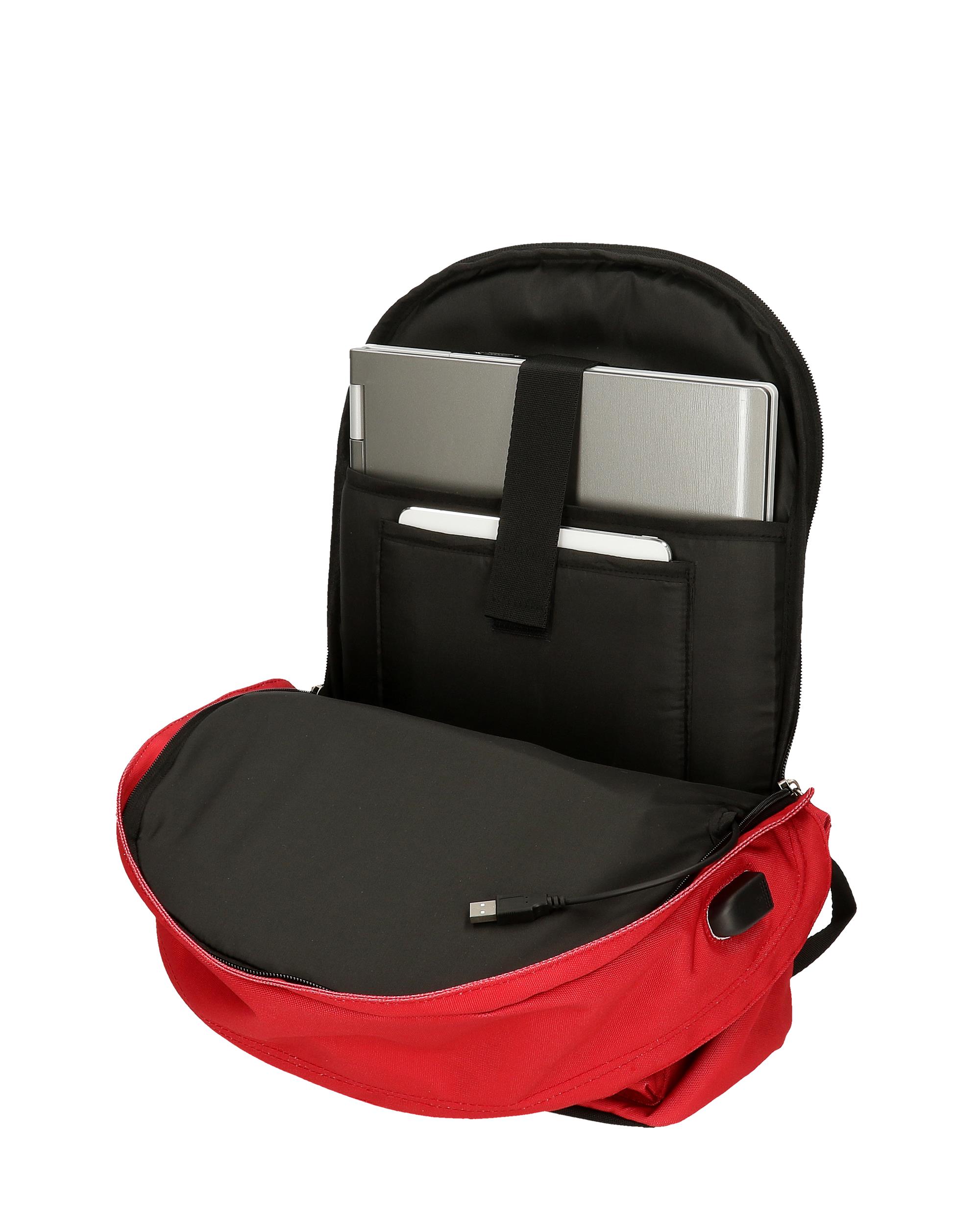 Mochila Pepe Jeans Aris Colorful Portaordenador de Dois Compartimentos em Vermelho Vermelho-5