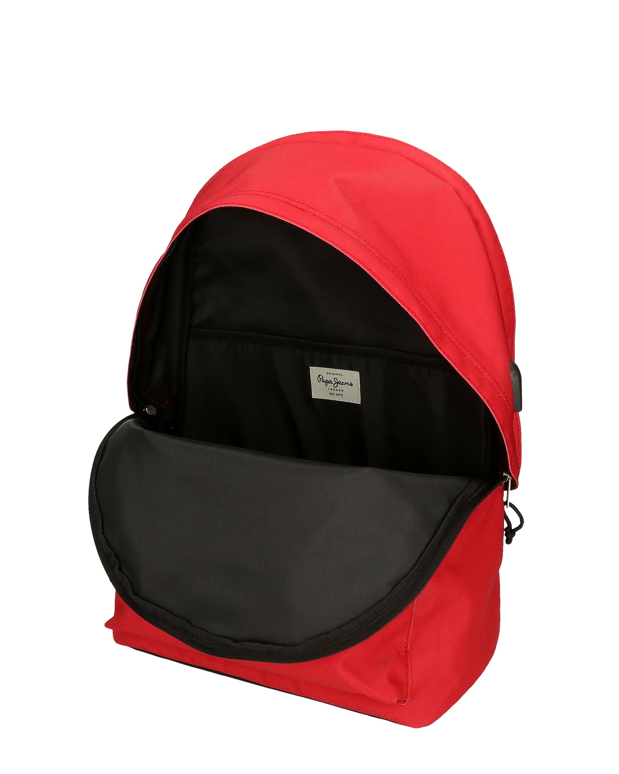 Mochila Pepe Jeans Aris Colorful Portaordenador de Dois Compartimentos em Vermelho Vermelho-6
