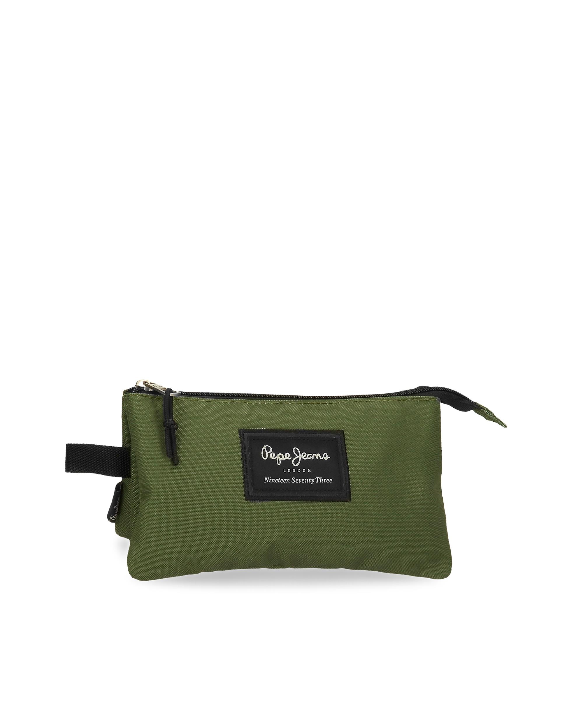 Estojo Pepe Jeans Aris Colorful Três Compartimentos em Verde-escuro Verde-1
