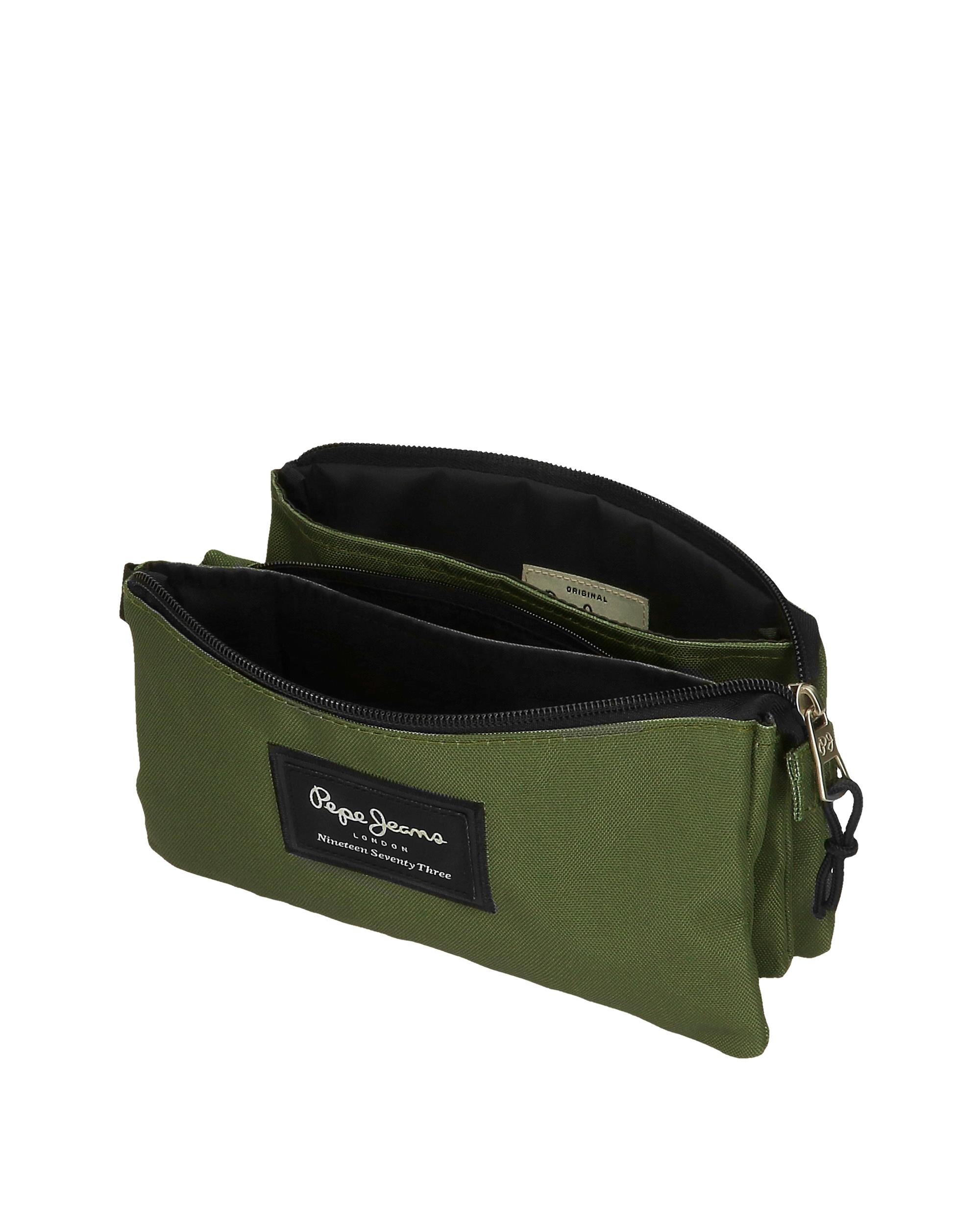 Estojo Pepe Jeans Aris Colorful Três Compartimentos em Verde-escuro Verde-4